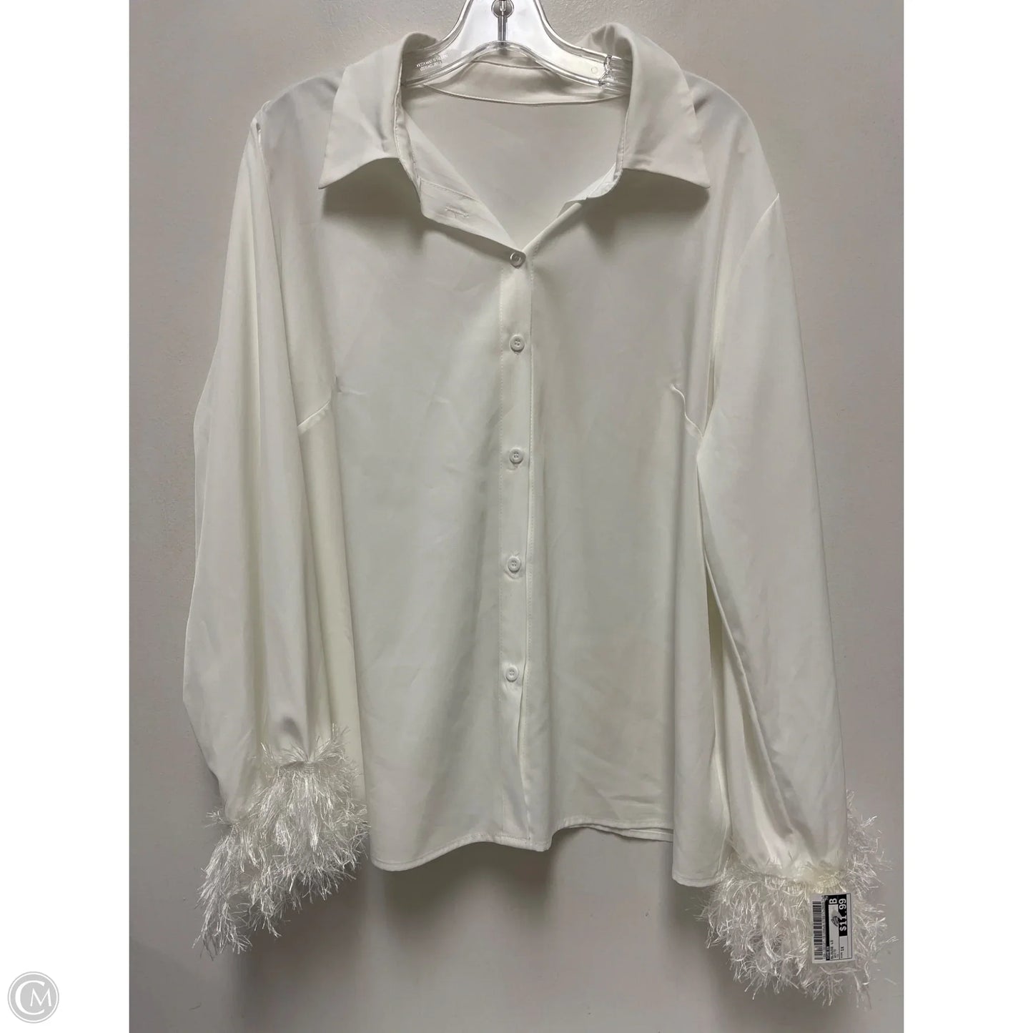 Blouse Long Sleeve By Shein In White, Size: 1x