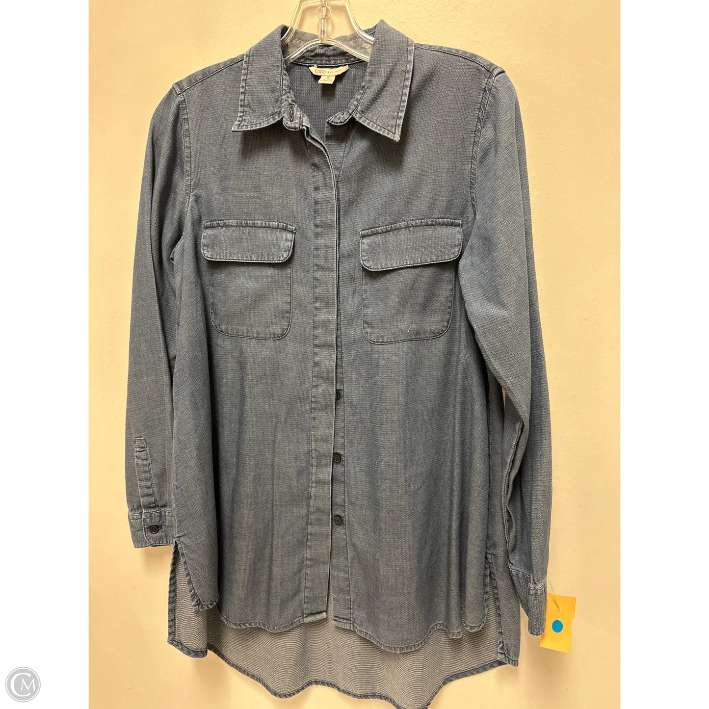 Blouse Long Sleeve By Cato In Navy, Size: S