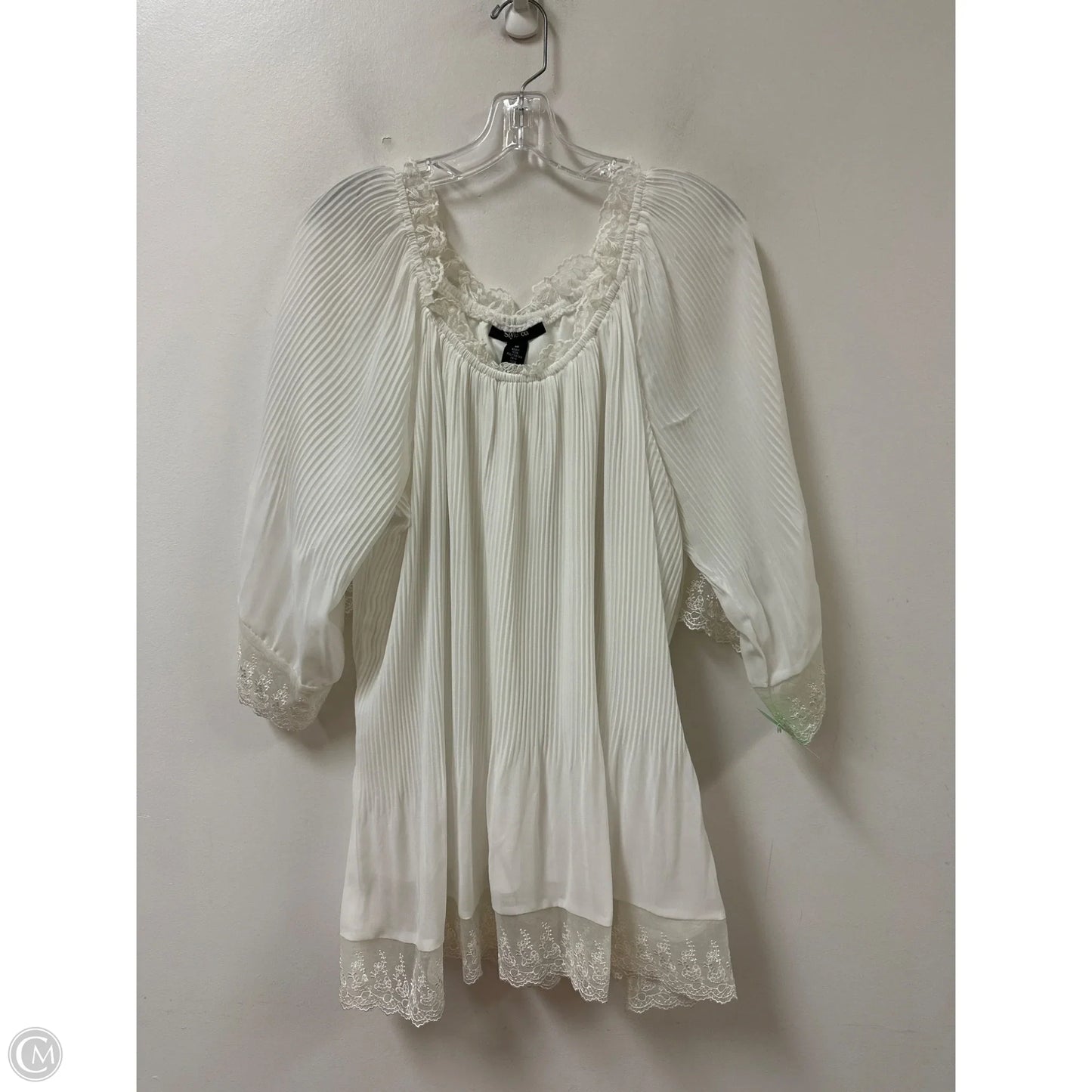 Tunic Long Sleeve By Style And Company In White, Size: 1x