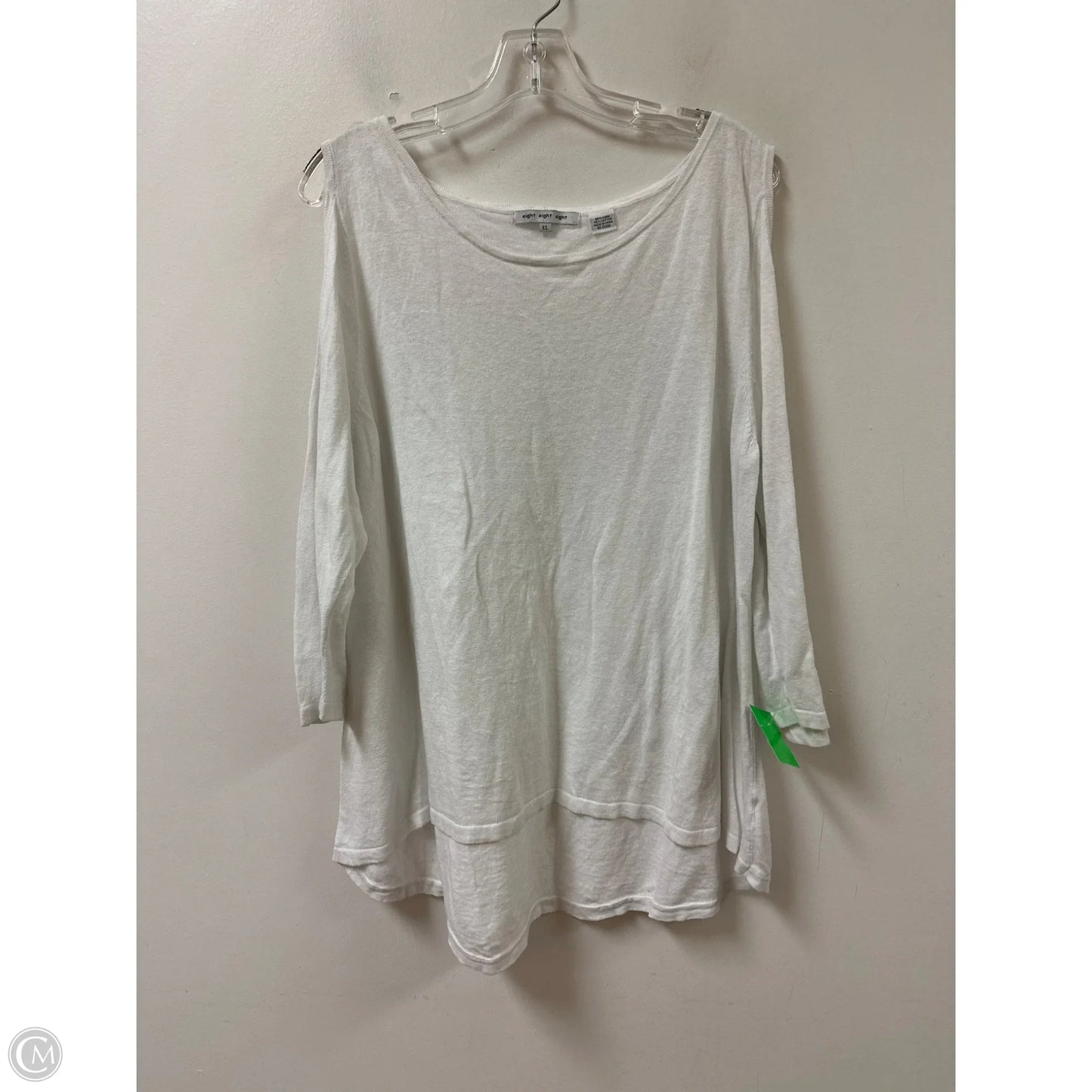 Top Long Sleeve By Eight Eight Eight In White, Size: Xl