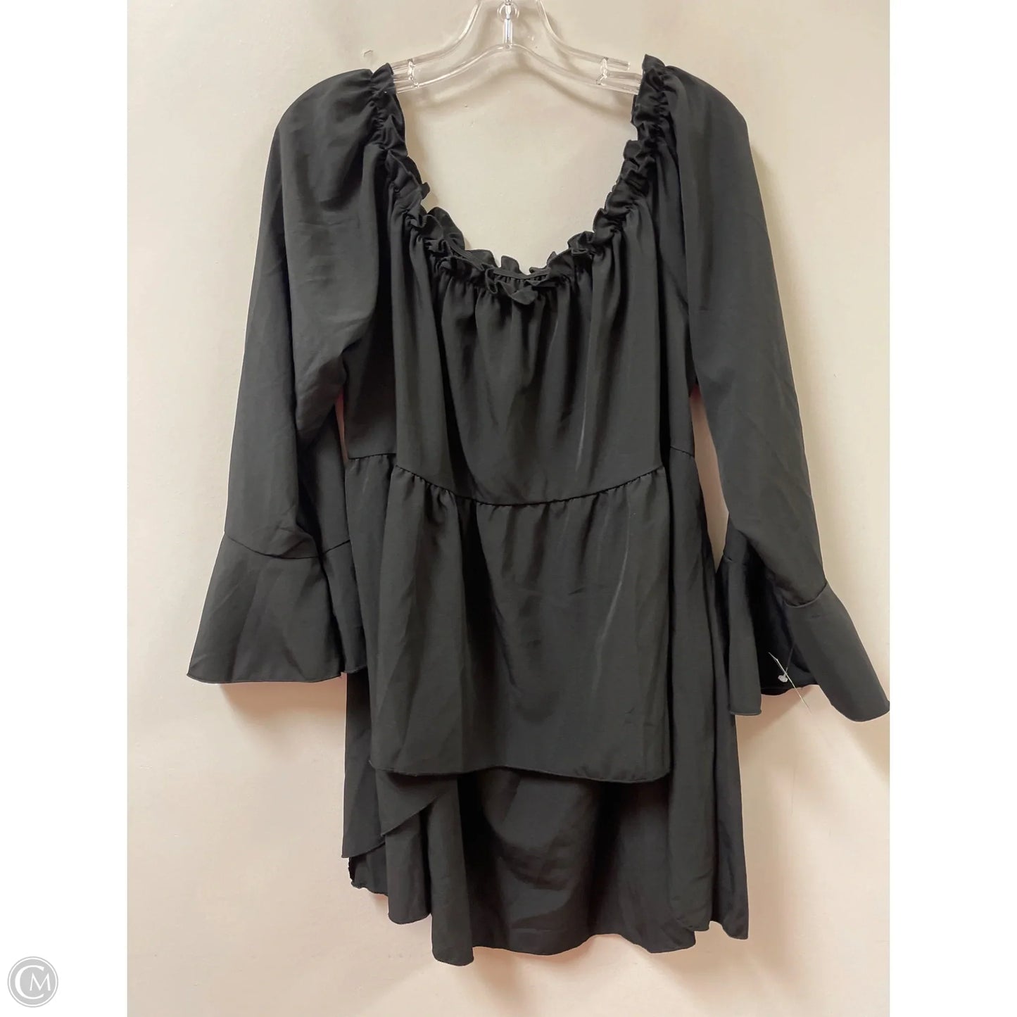 Tunic Long Sleeve By Clothes Mentor In Black, Size: 1x