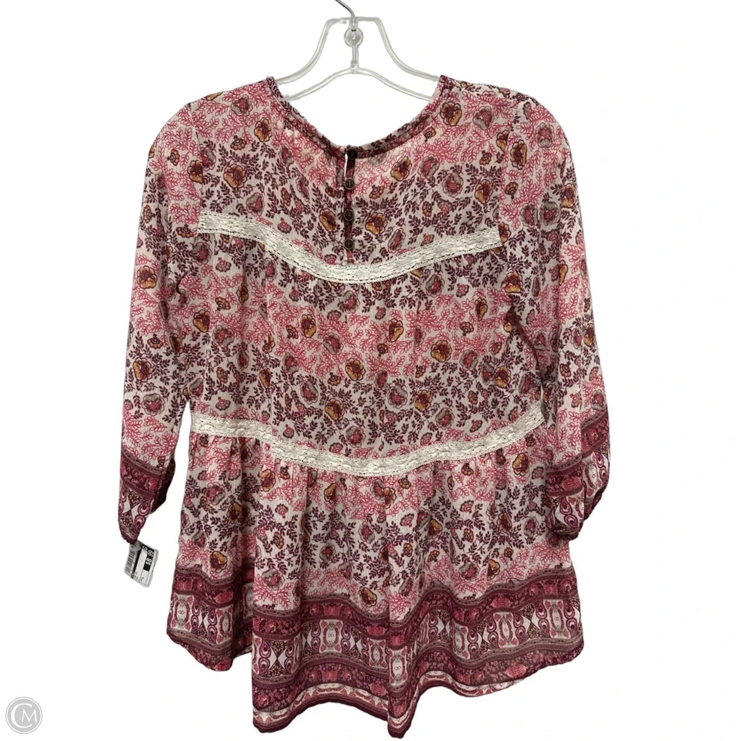 Top Long Sleeve By Jolt In Red, Size: S