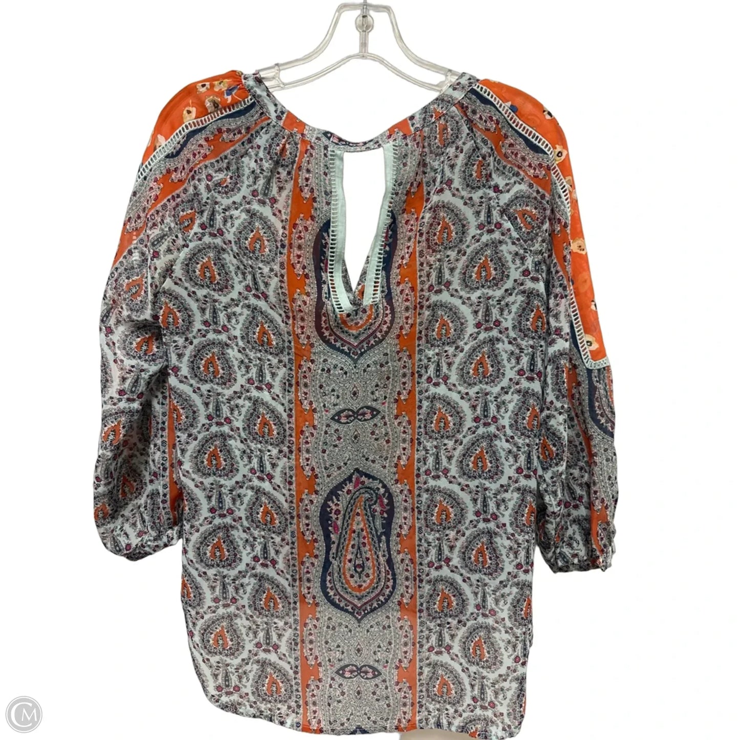 Top Long Sleeve By Love Fire In Blue & Orange, Size: S