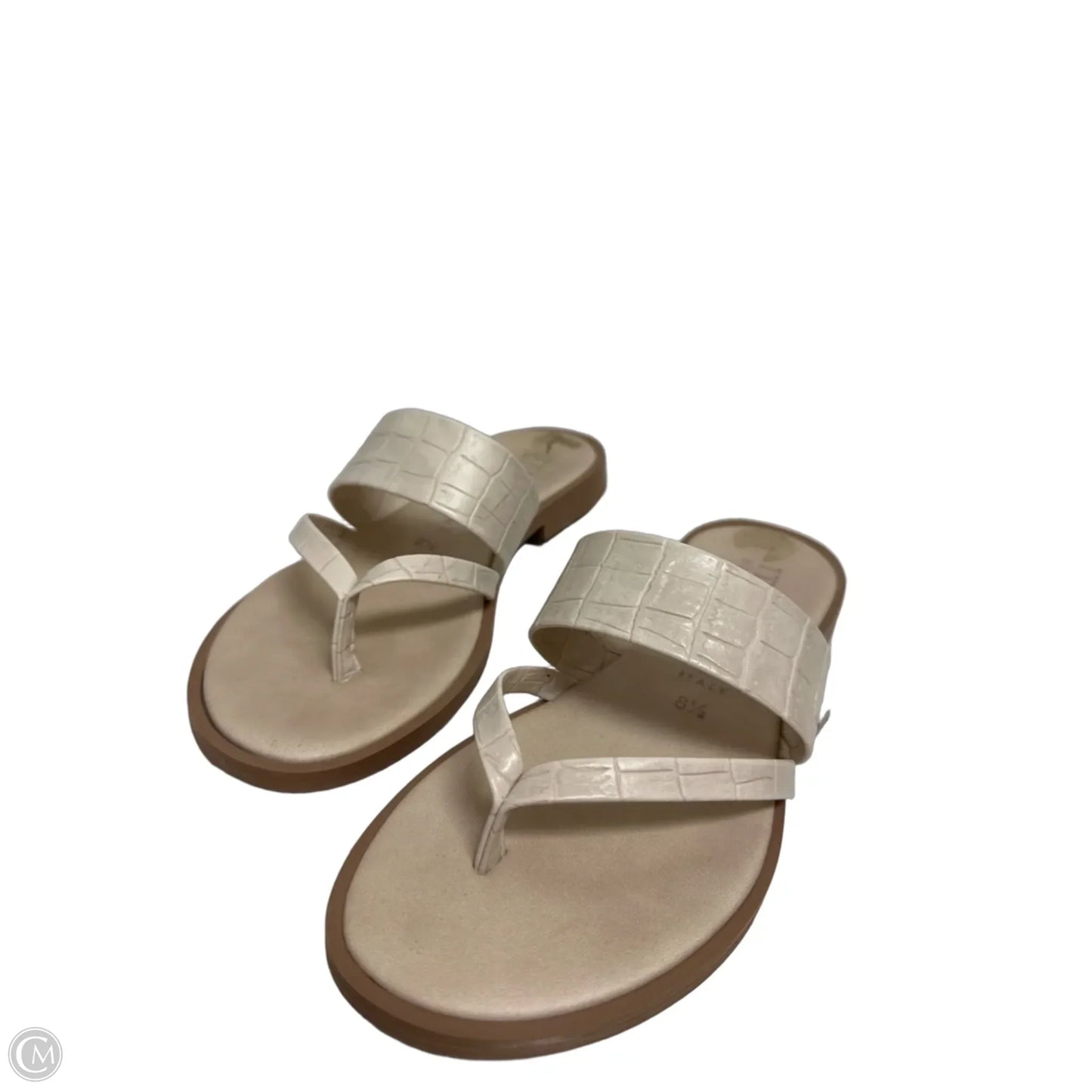 Sandals Flats By Italian Shoemakers In Cream, Size: 8.5