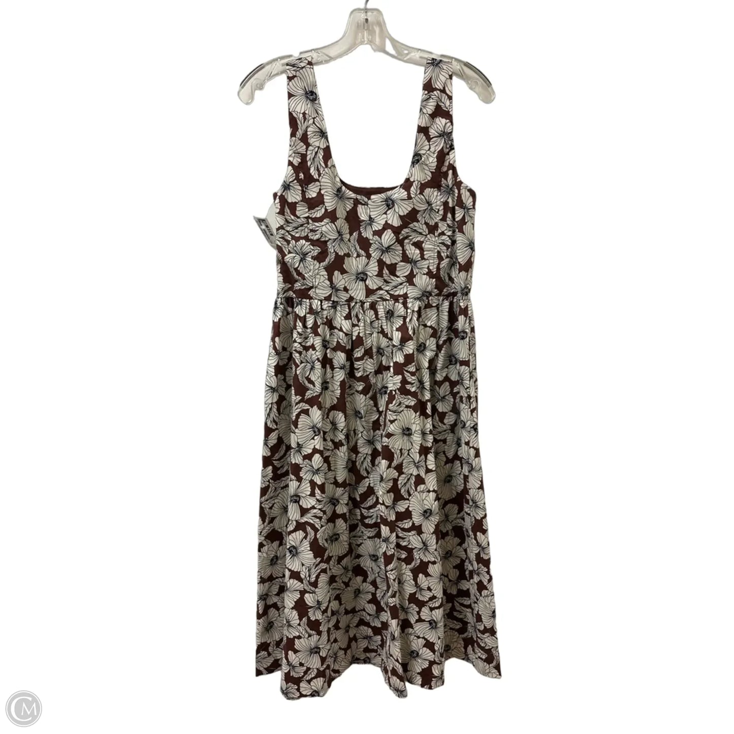 Dress Casual Midi By Joie In Brown & Cream, Size: M