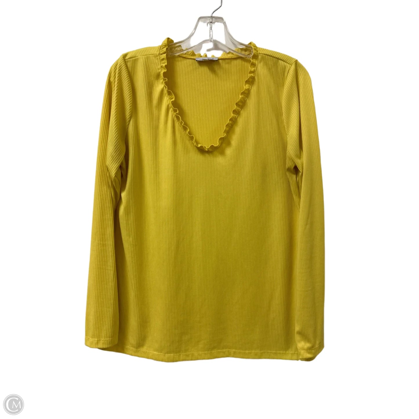 Top Long Sleeve By White Birch In Yellow, Size: L