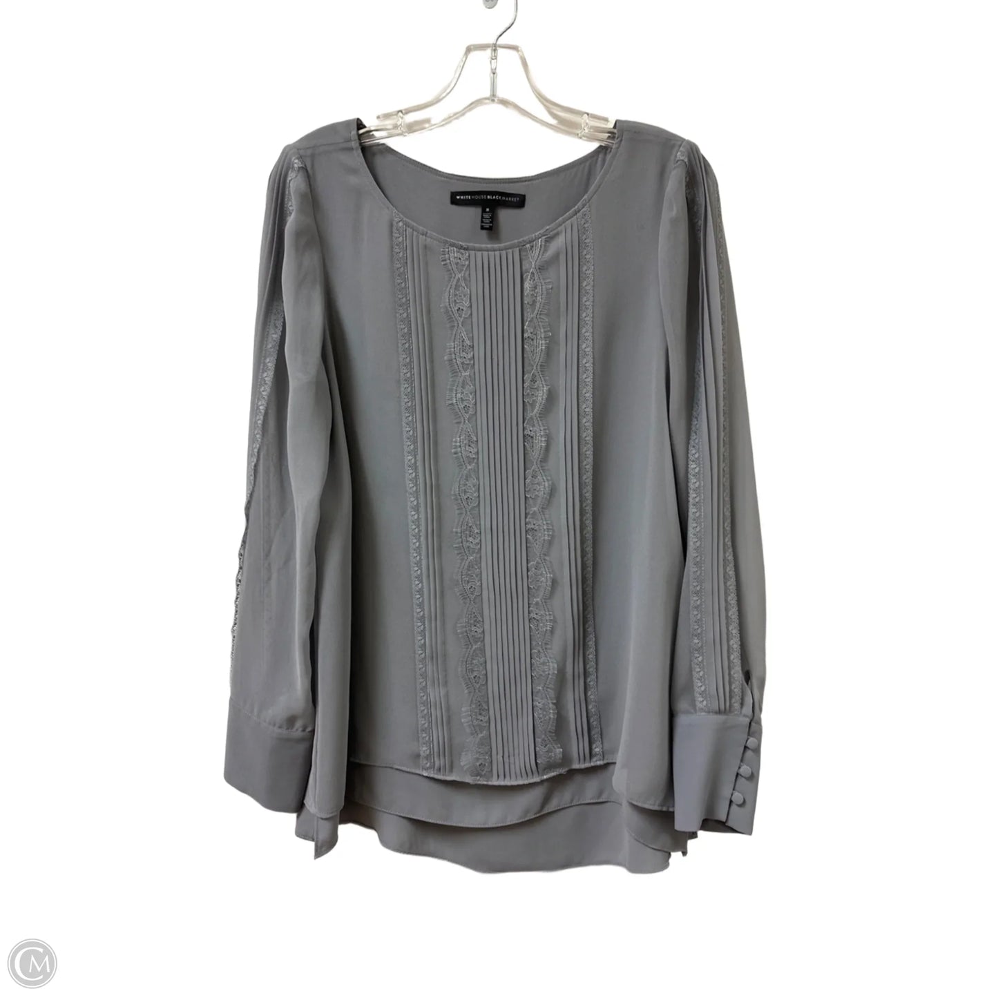 Top Long Sleeve By White House Black Market In Grey, Size: M