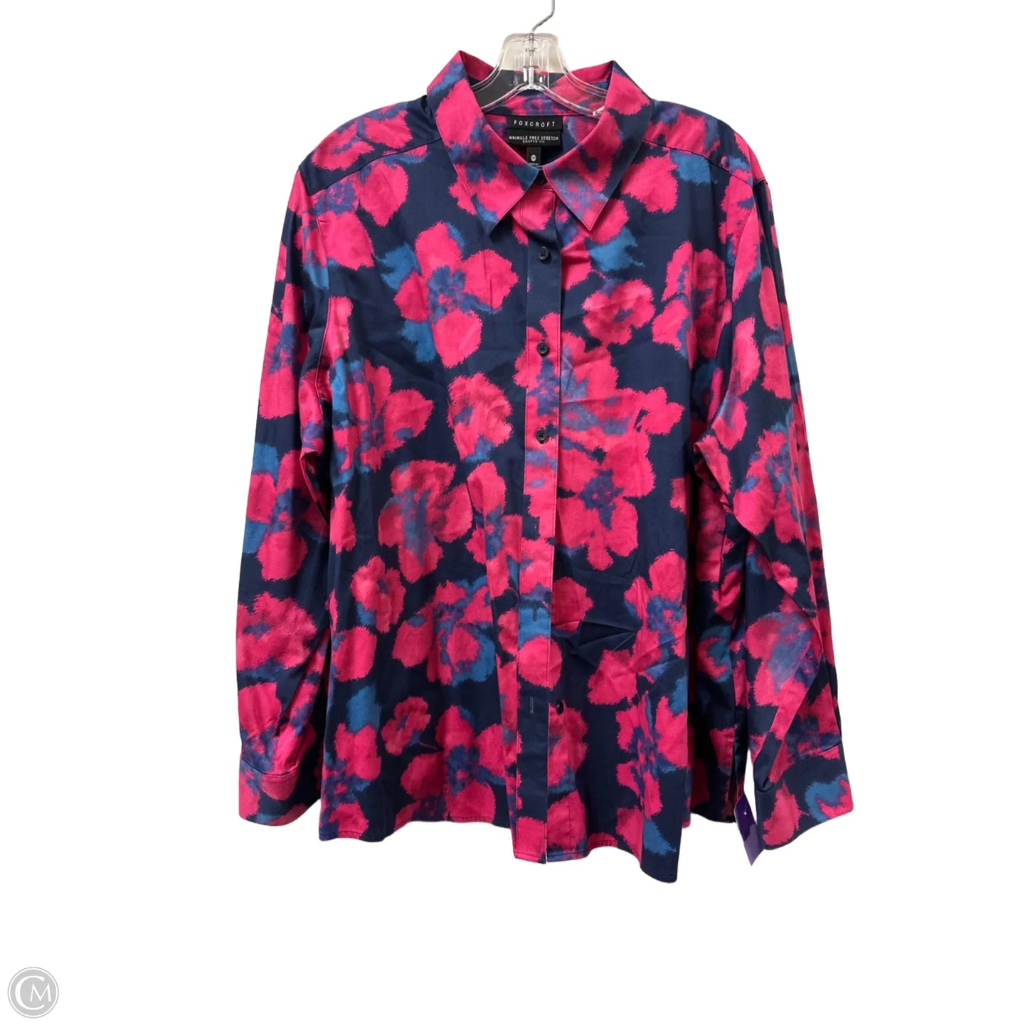 Blouse Long Sleeve By Foxcroft In Pink, Size: 3x