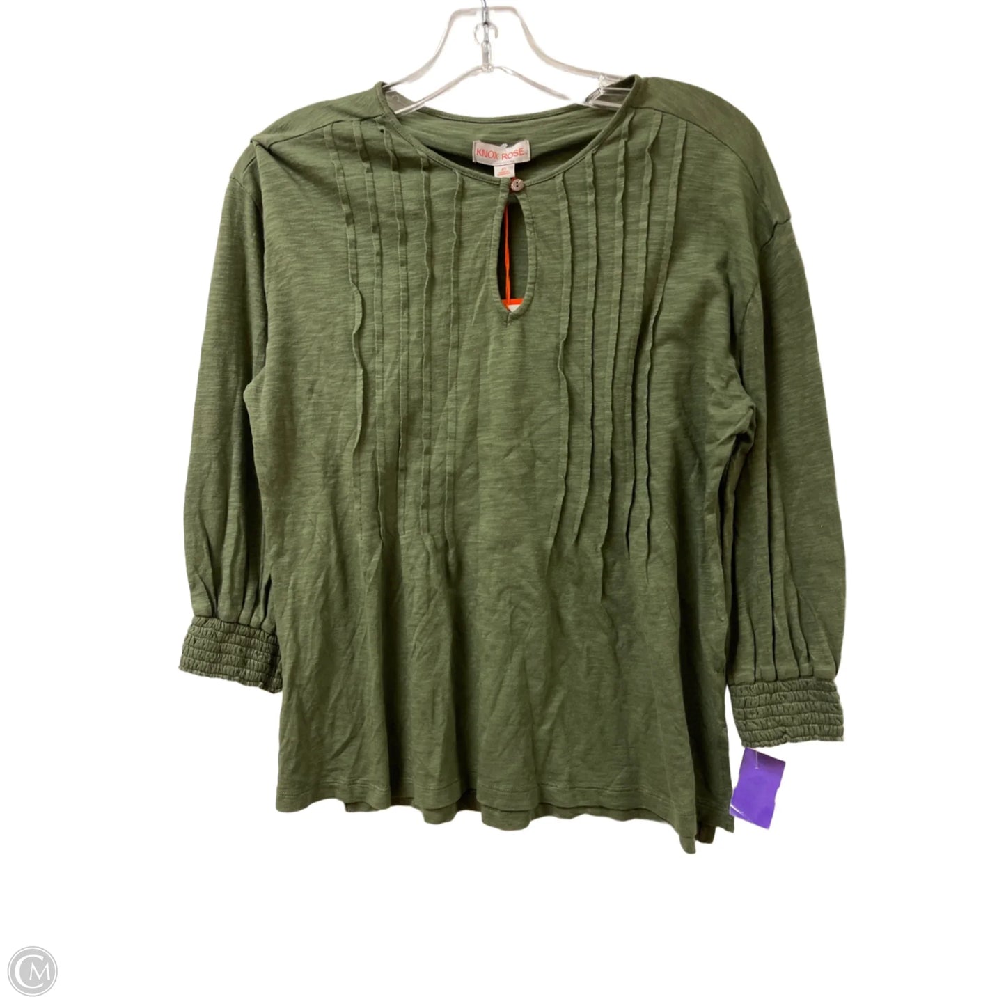 Top Long Sleeve By Knox Rose In Green, Size: Xs