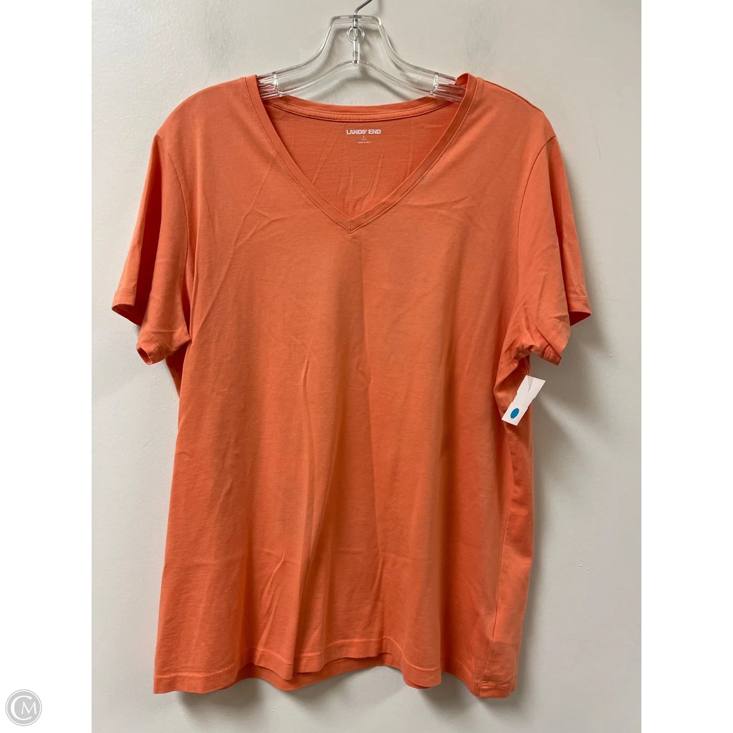 Top Short Sleeve By Lands End In Orange, Size: L