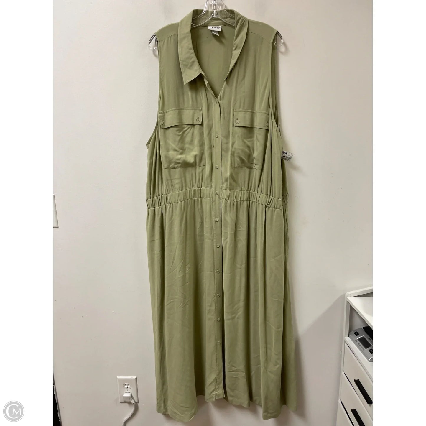 Dress Casual Maxi By Ava & Viv In Green, Size: 3x