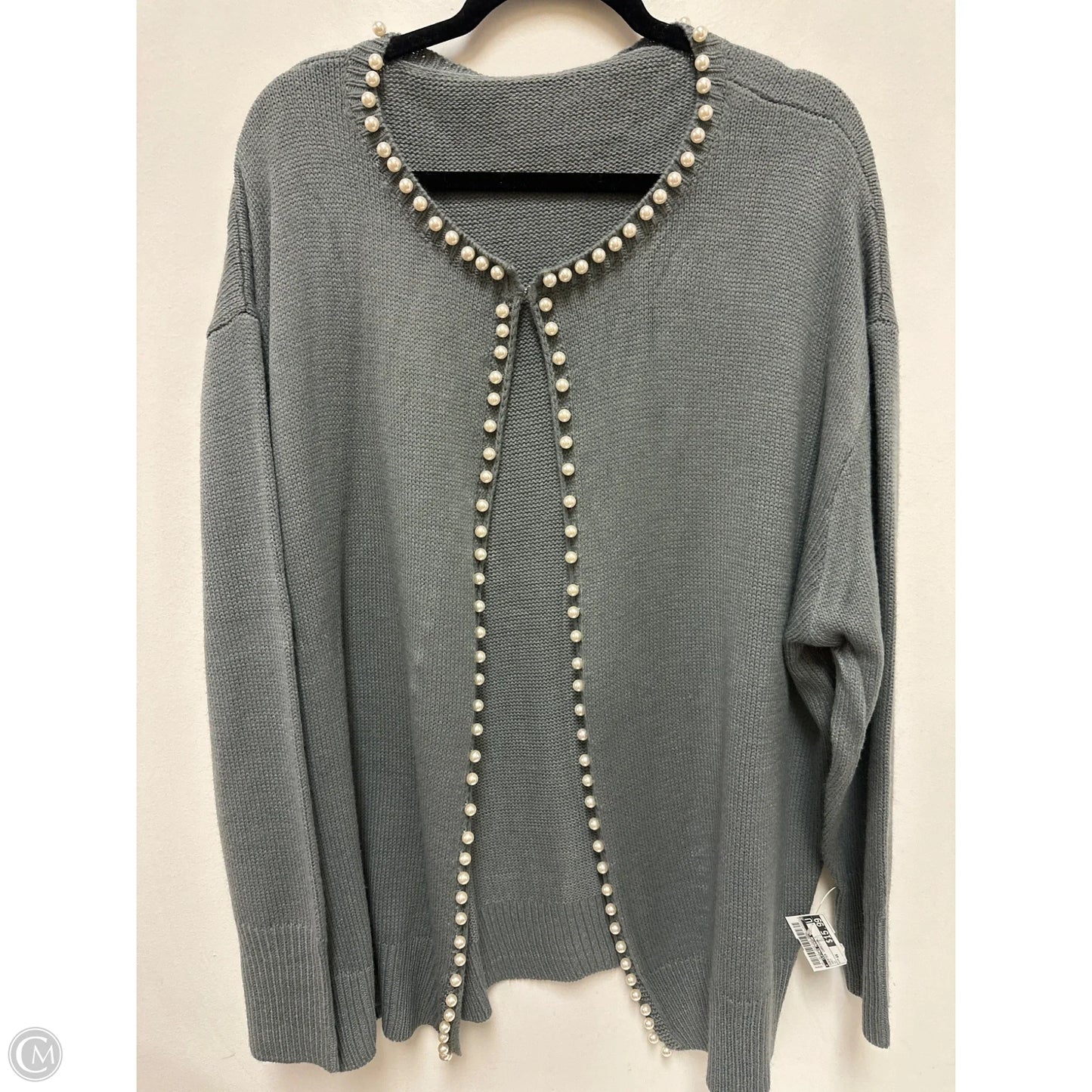 Sweater Cardigan By Clothes Mentor In Grey, Size: 4x