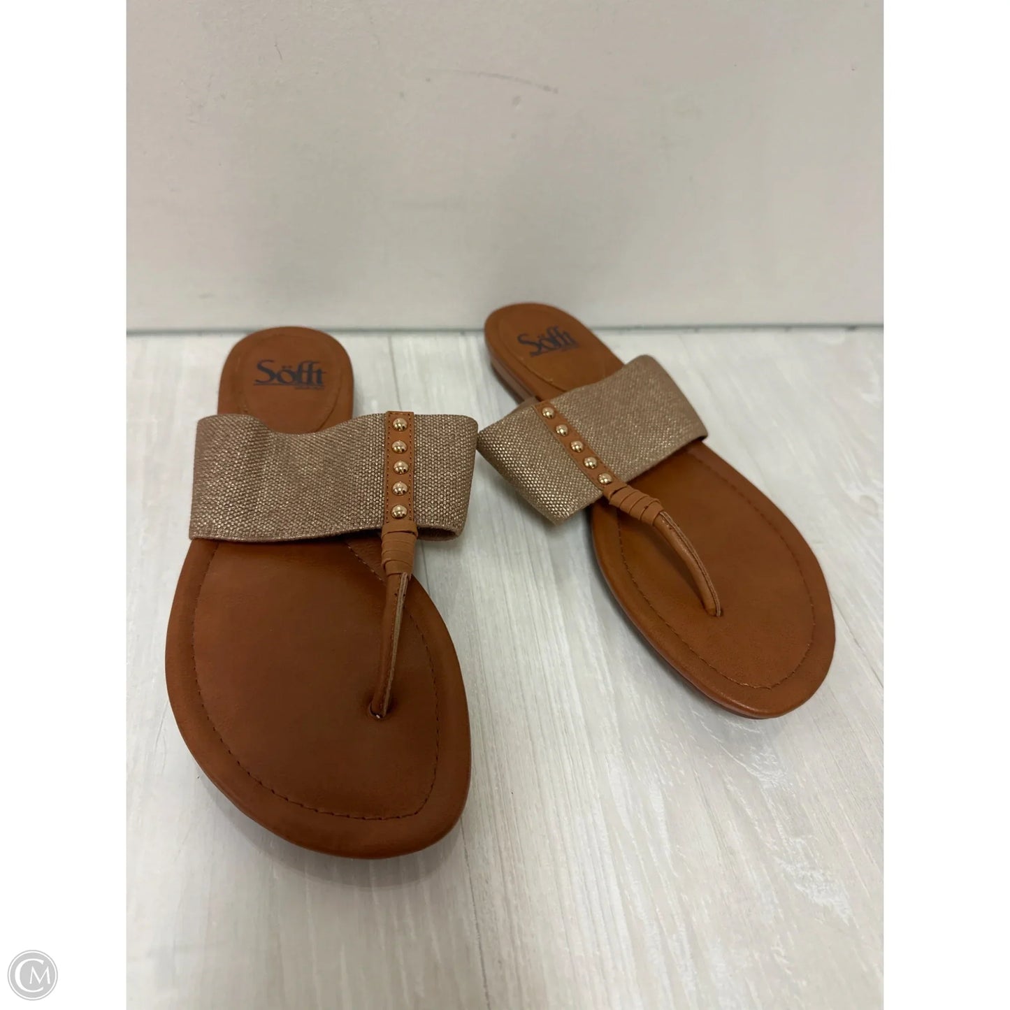 Sandals Flip Flops By Sofft In Brown, Size: 7.5