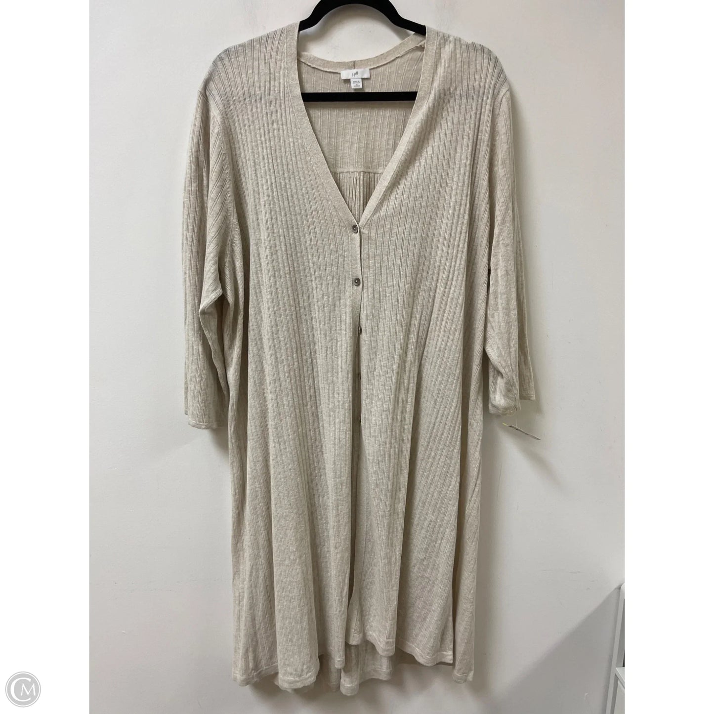 Sweater Cardigan By J. Jill In Cream, Size: 3x