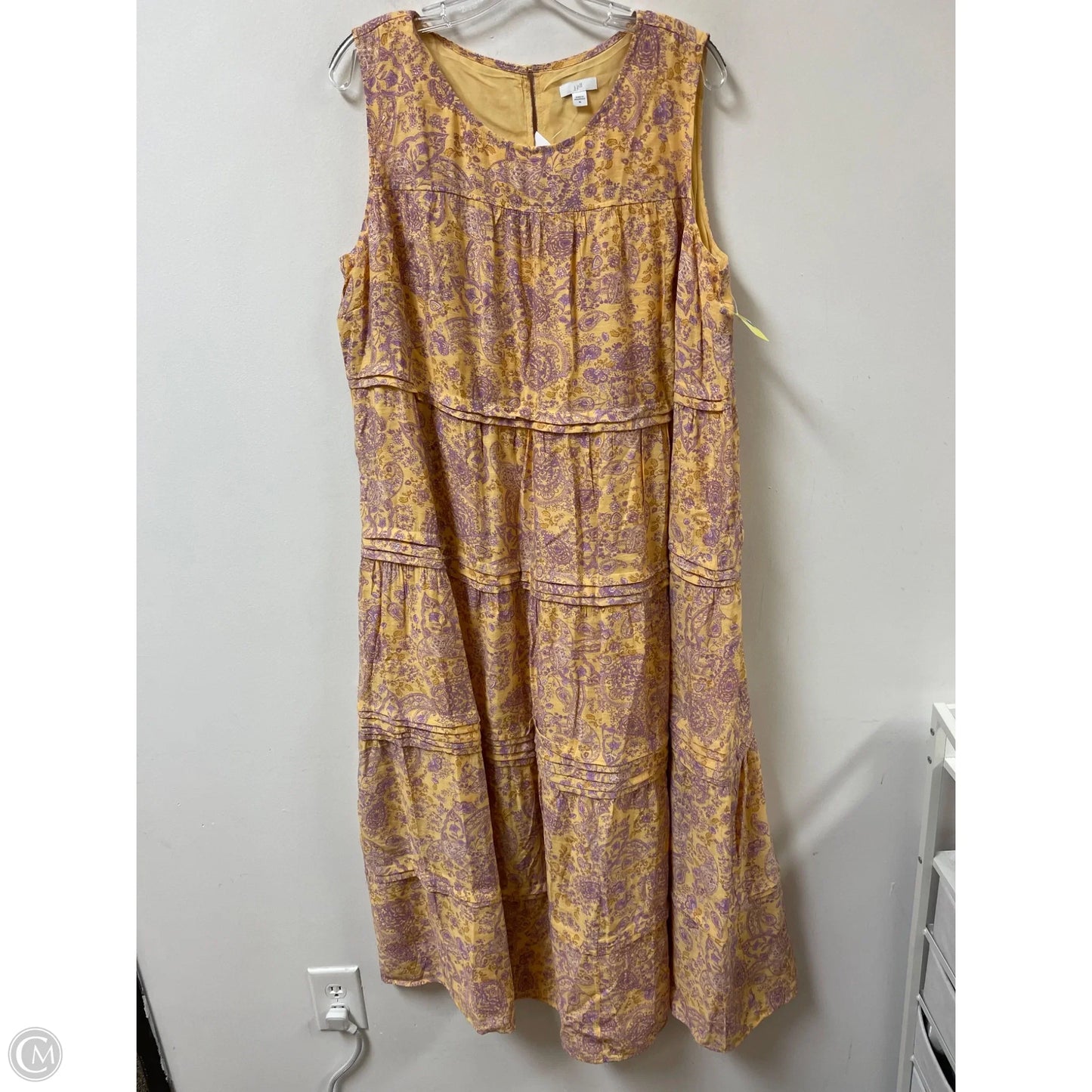 Dress Casual Maxi By J. Jill In Yellow, Size: Xl