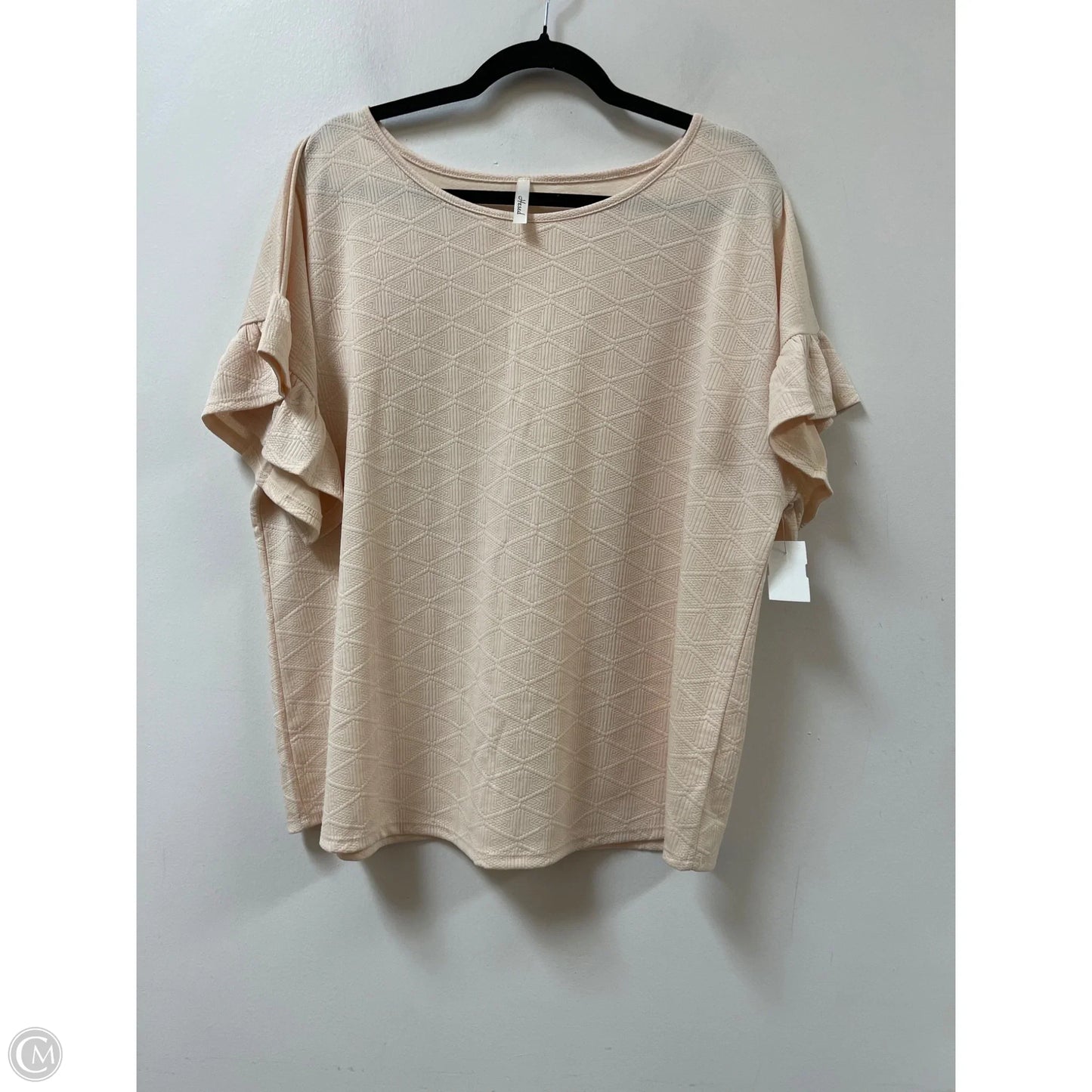 Top Short Sleeve By Clothes Mentor In Cream, Size: 3x