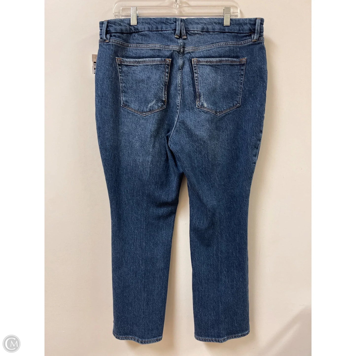 Jeans Straight By Good American In Blue Denim, Size: 16