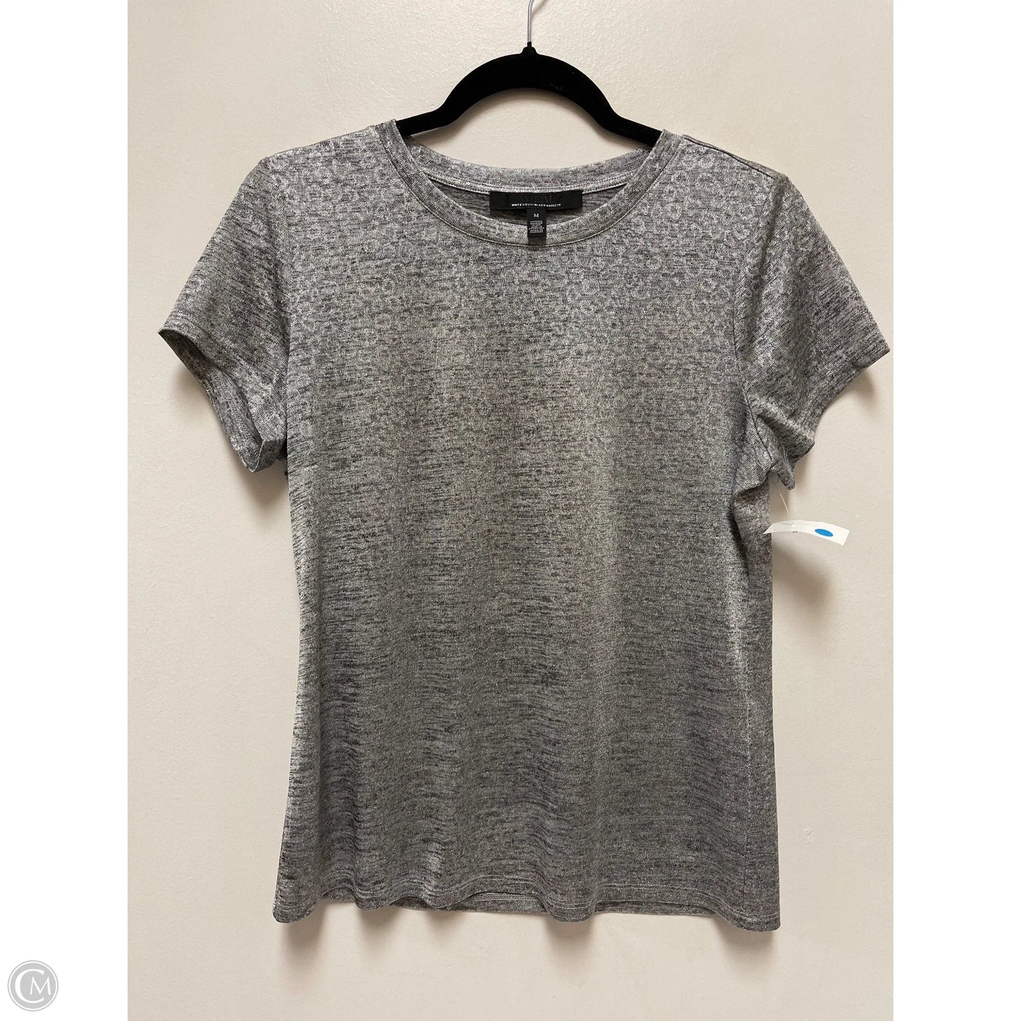 Top Short Sleeve By White House Black Market In Silver, Size: M