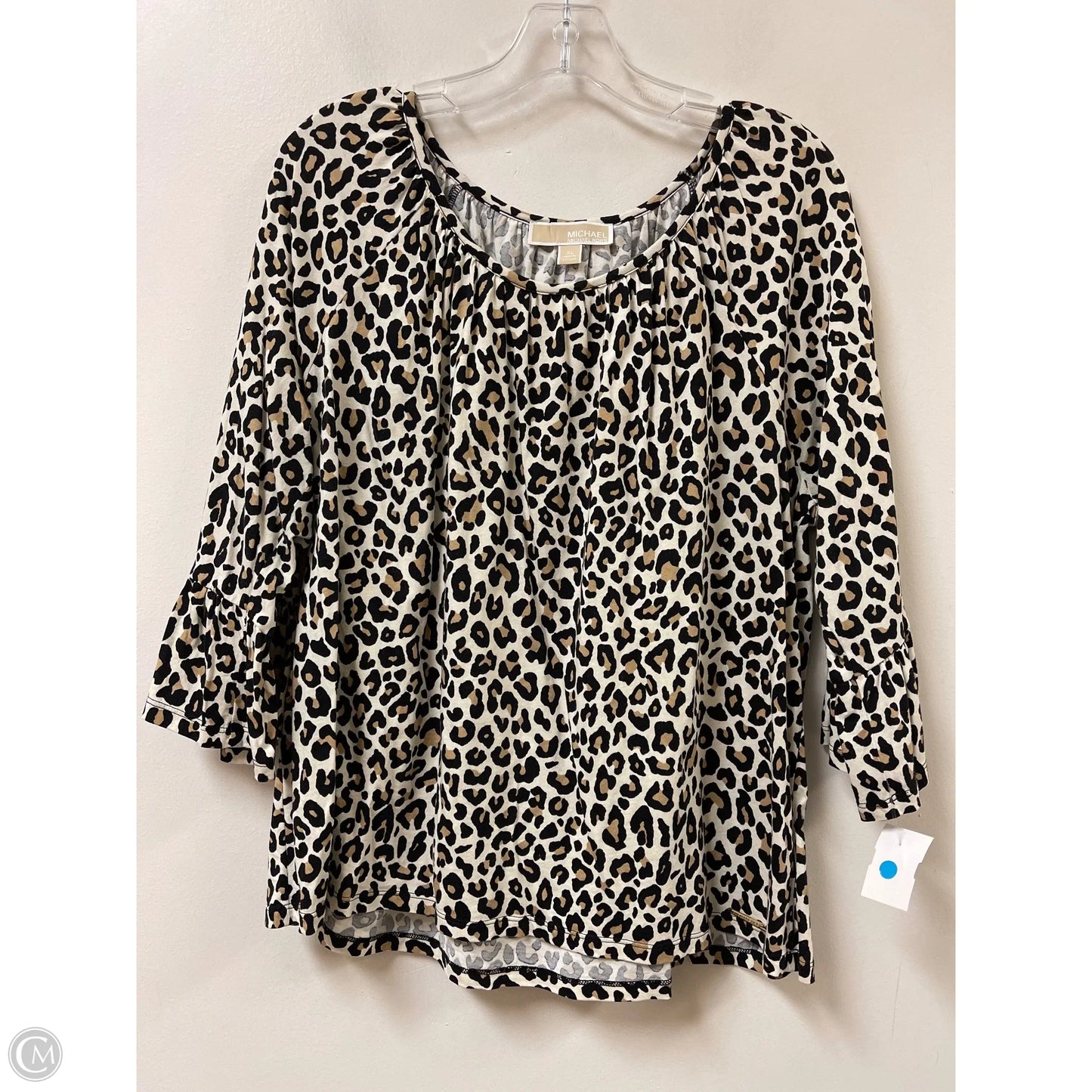 Top Long Sleeve By Michael By Michael Kors In Animal Print, Size: Xl