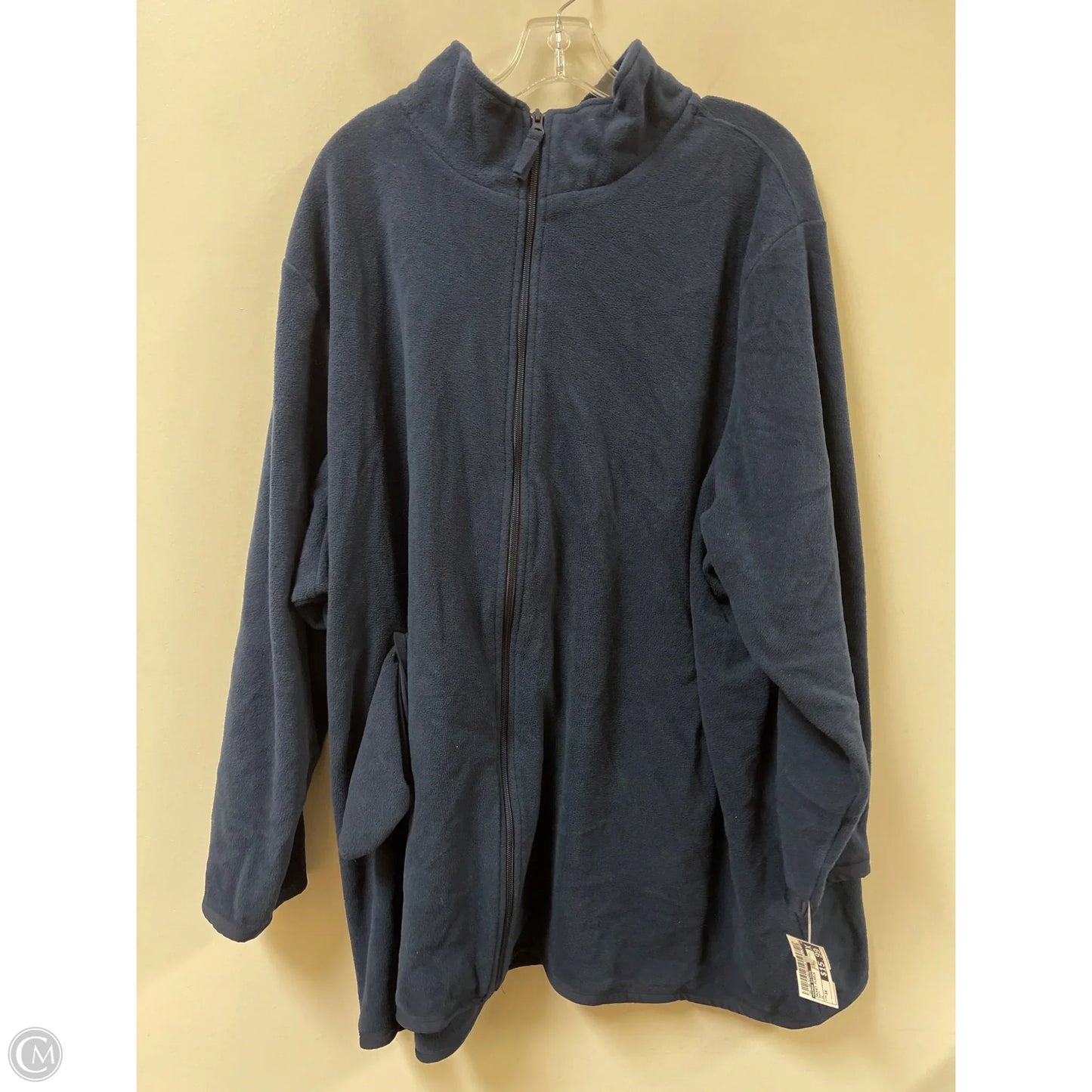 Jacket Fleece By Woman Within In Navy, Size: 3x