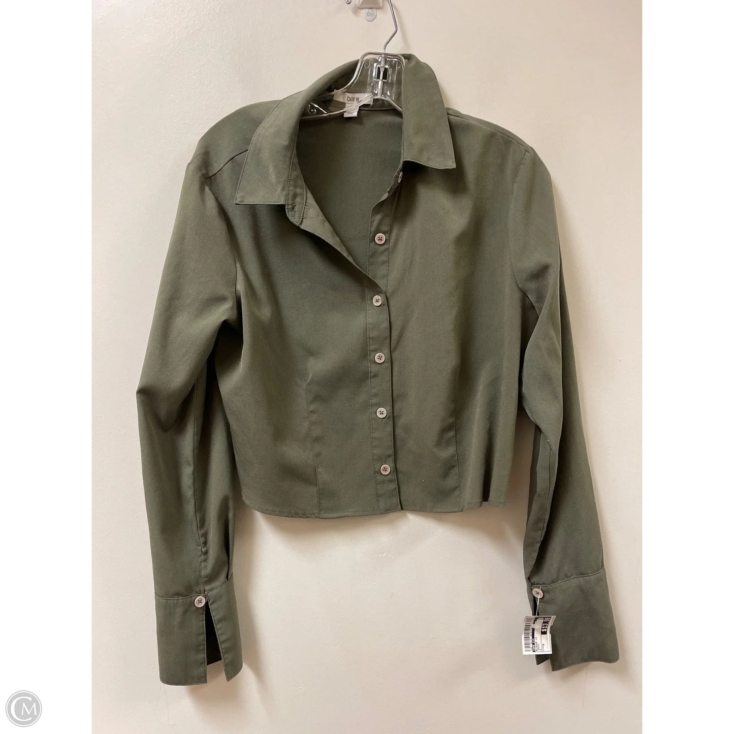 Blouse Long Sleeve By Bar Iii In Green, Size: M