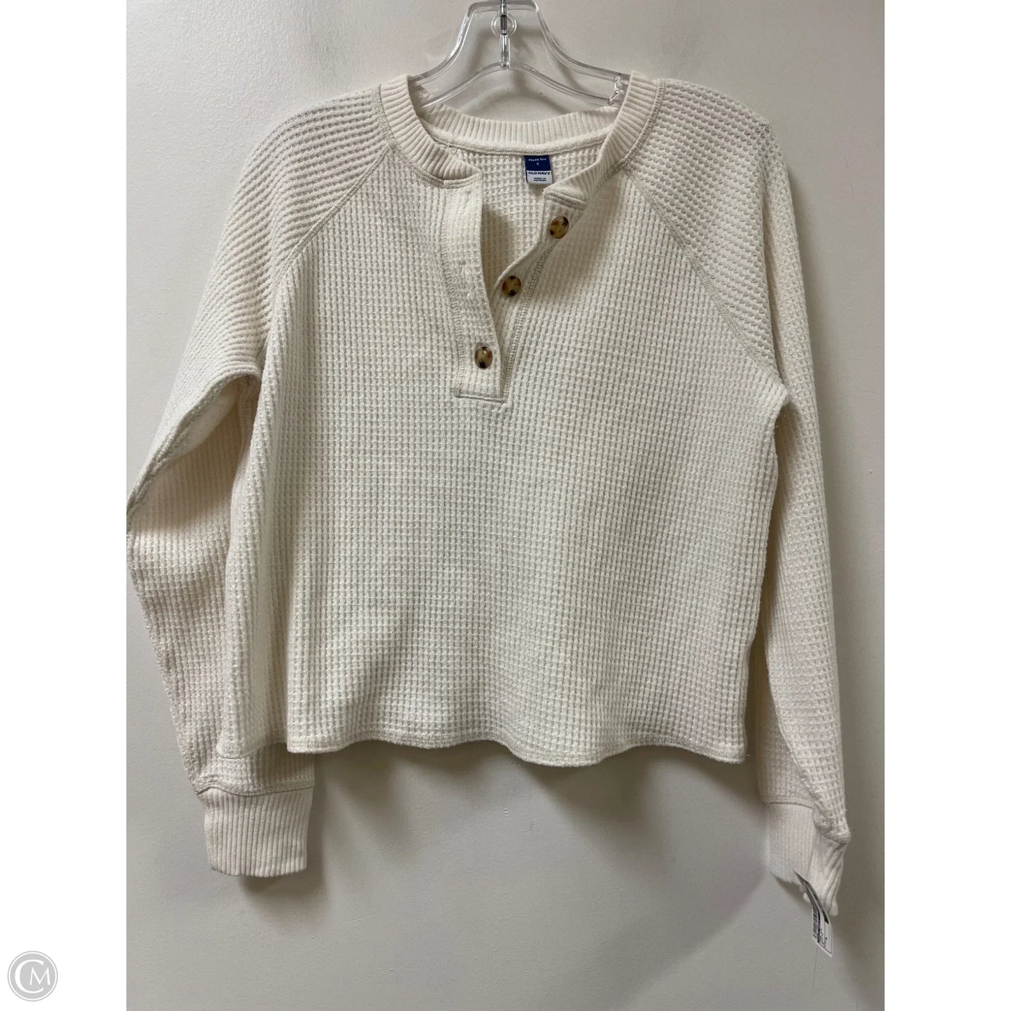 Top Long Sleeve By Old Navy In White, Size: S