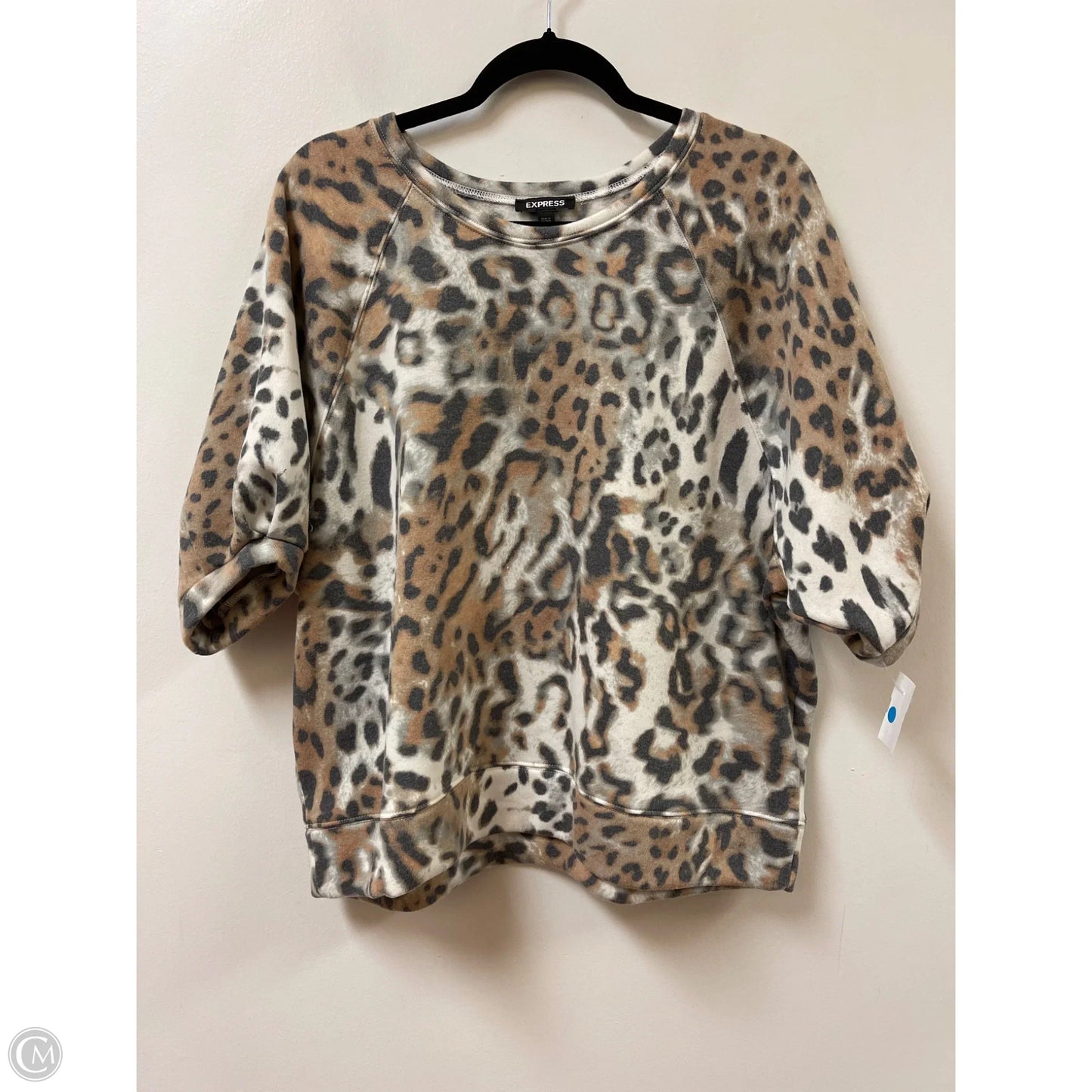 Sweater Short Sleeve By Express In Animal Print, Size: Xl