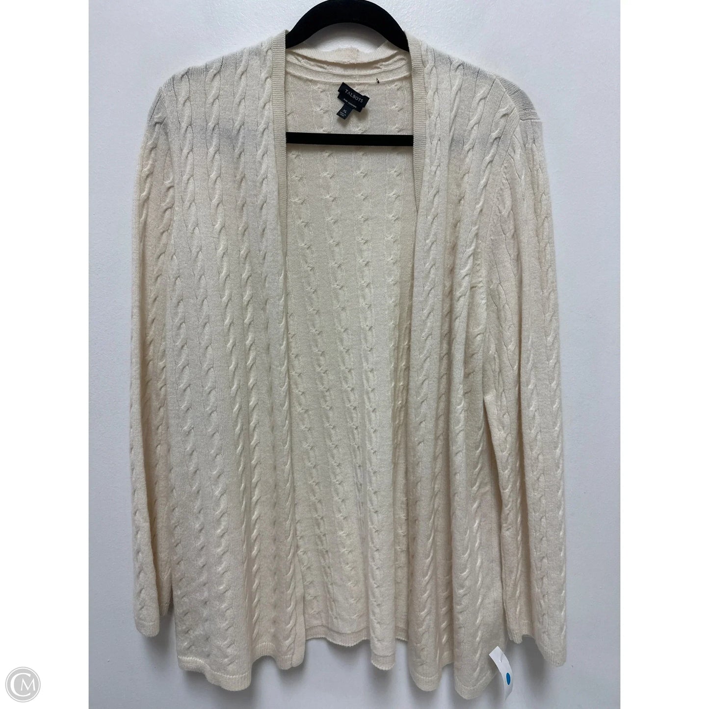 Sweater Cardigan Cashmere By Talbots In Cream, Size: Xl