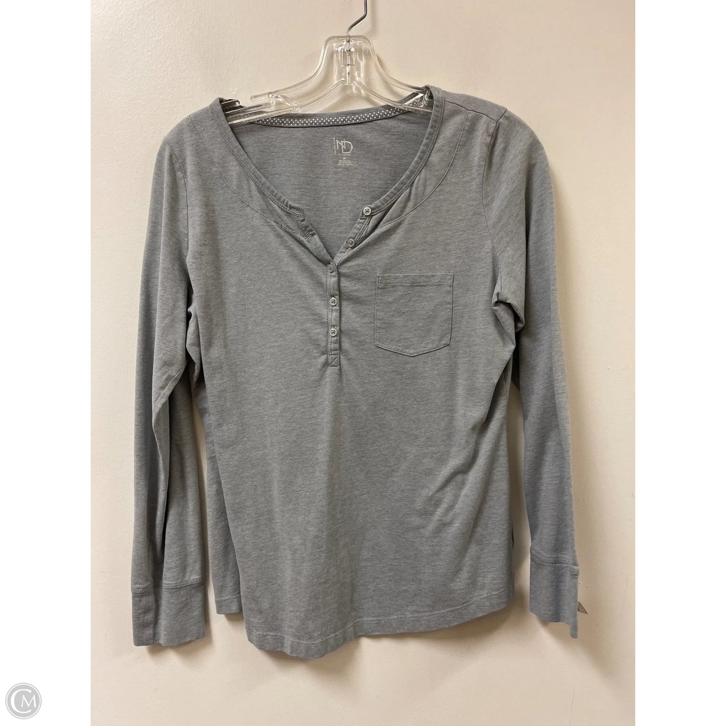 Top Long Sleeve By New Directions In Grey, Size: M