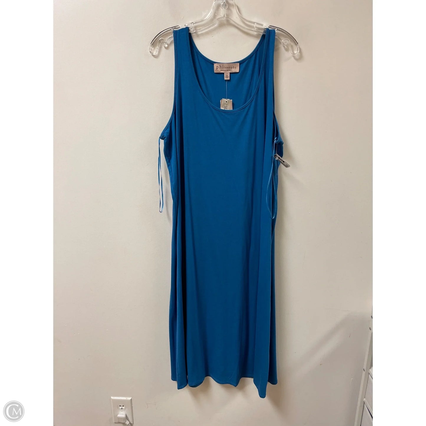 Dress Casual Midi By Philosophy In Blue, Size: 1x