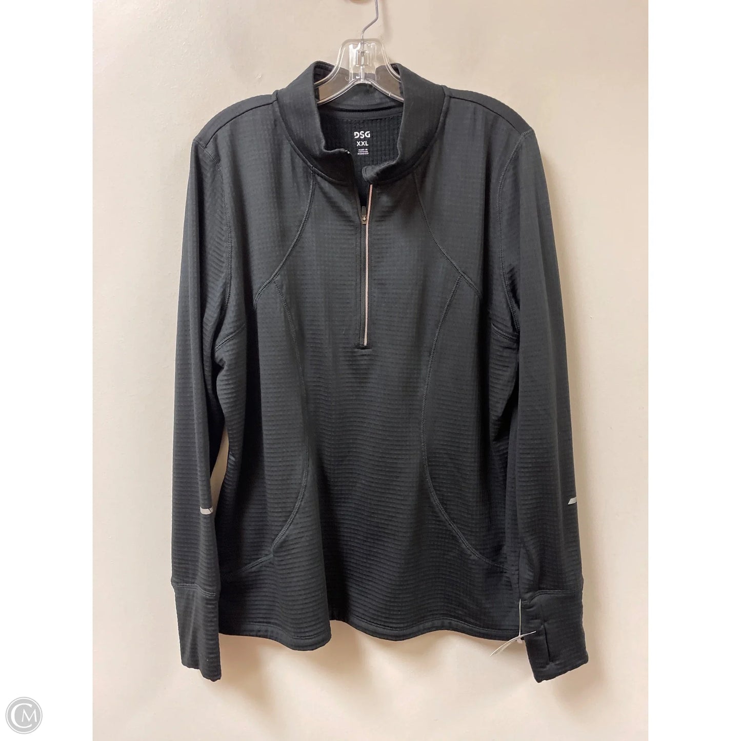 Athletic Top Long Sleeve Collar By Dsg Outerwear In Black, Size: 1x