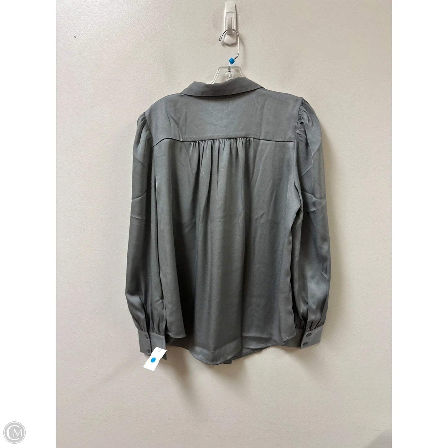 Blouse Long Sleeve By Ann Taylor In Grey, Size: M