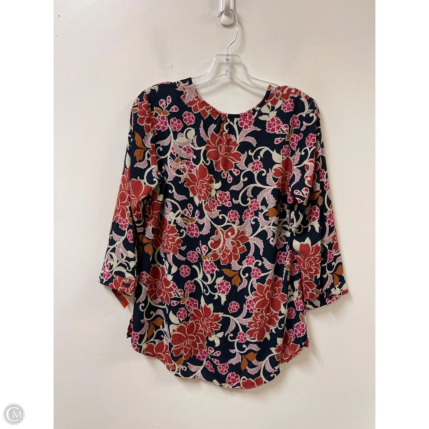 Tunic Long Sleeve By Van Heusen In Floral Print, Size: S