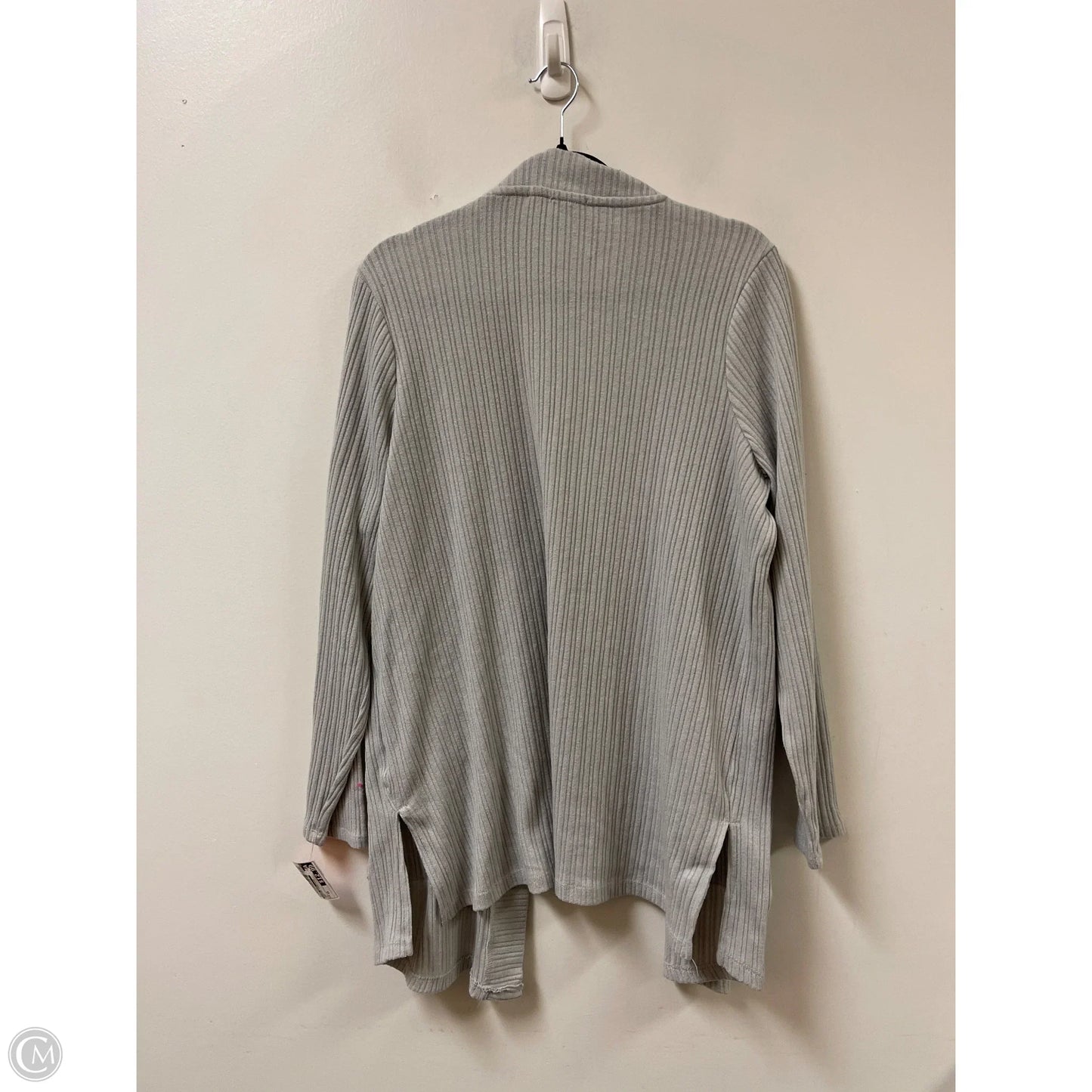 Sweater Cardigan By Pink Rose In Grey, Size: 1x