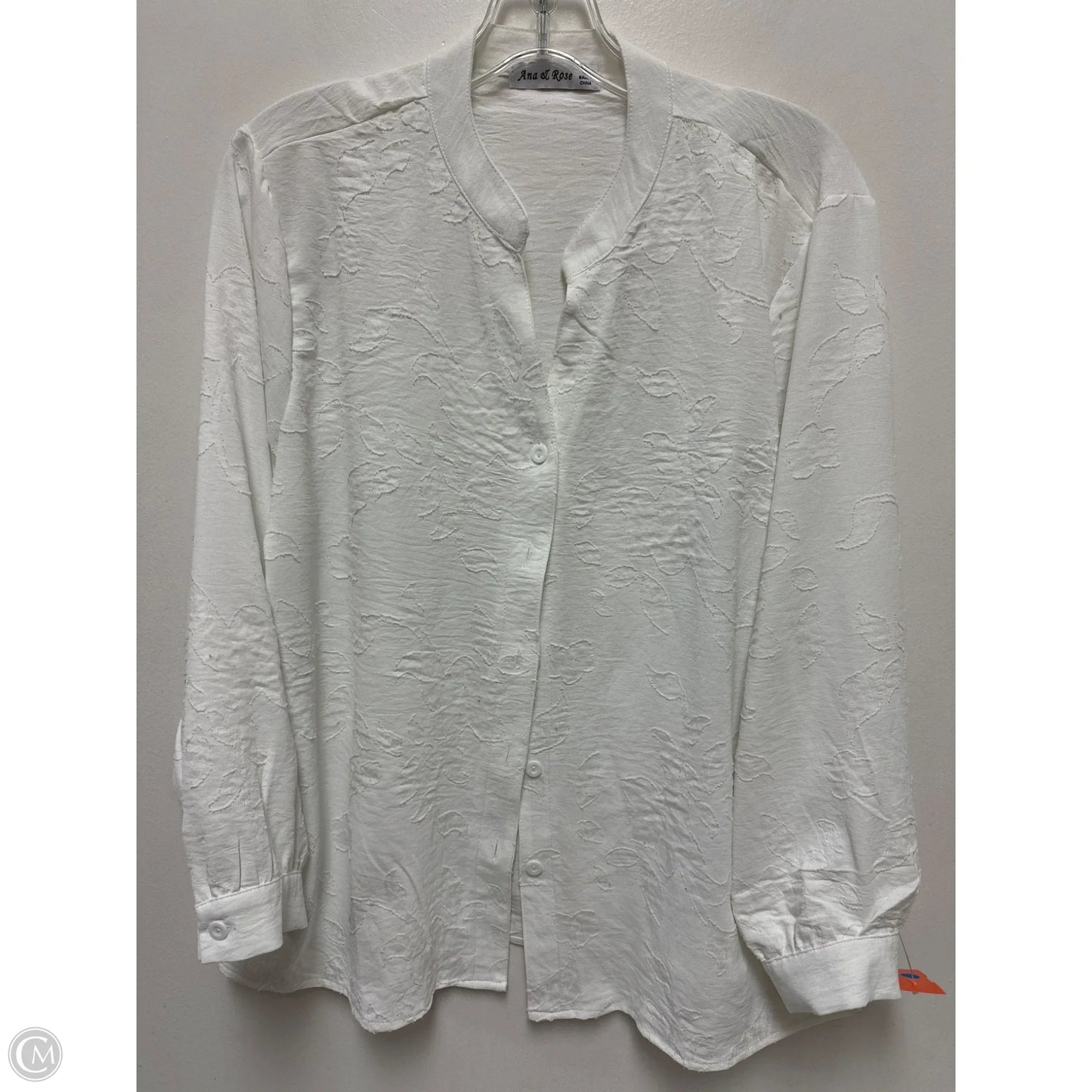 Blouse Long Sleeve By Clothes Mentor In White, Size: Xl