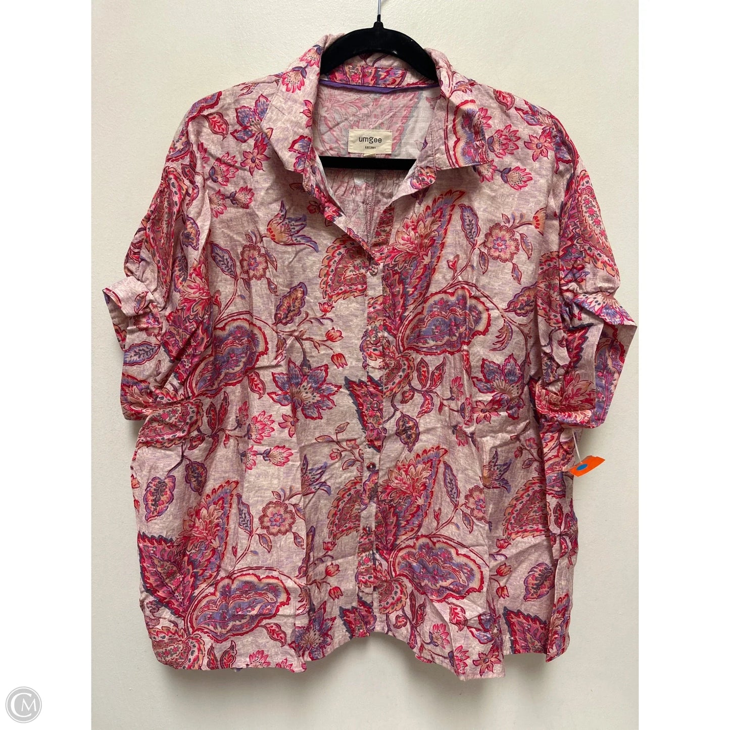 Blouse Short Sleeve By Umgee In Purple, Size: L