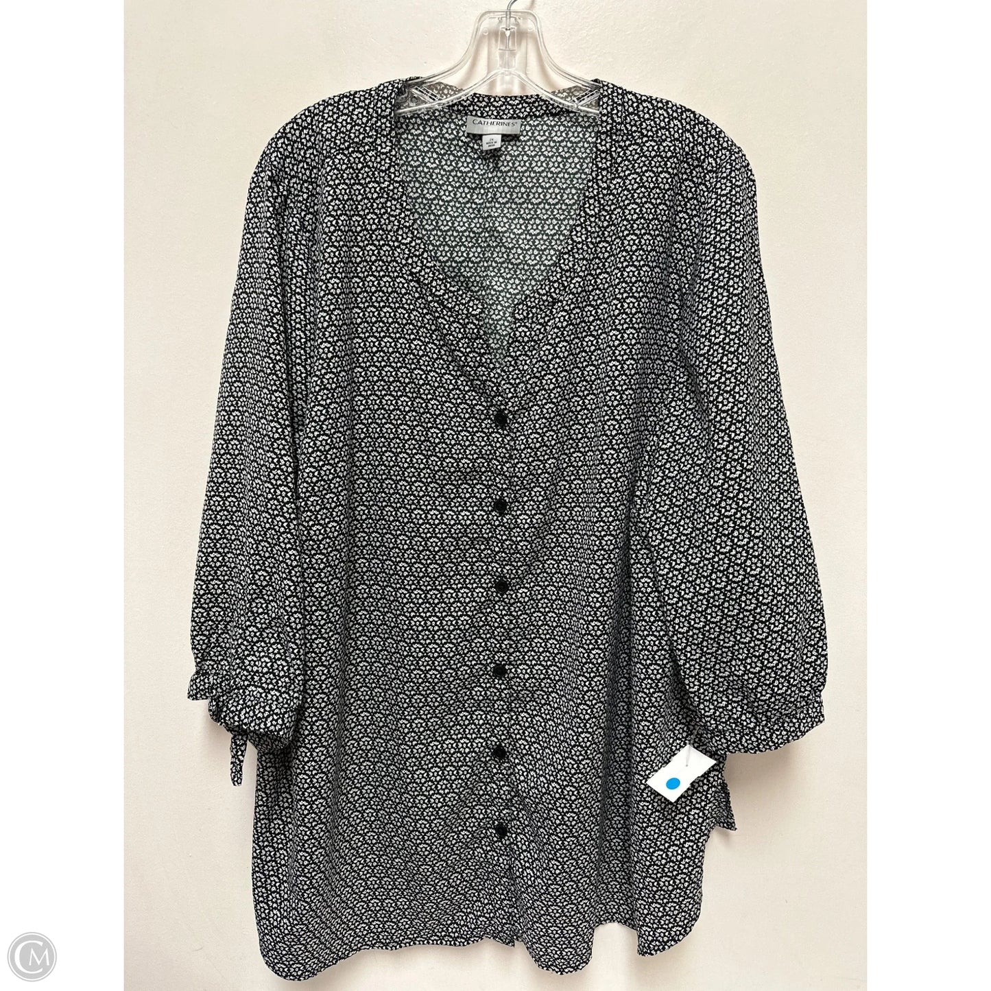 Top Long Sleeve By Catherines In Black & White, Size: 2x