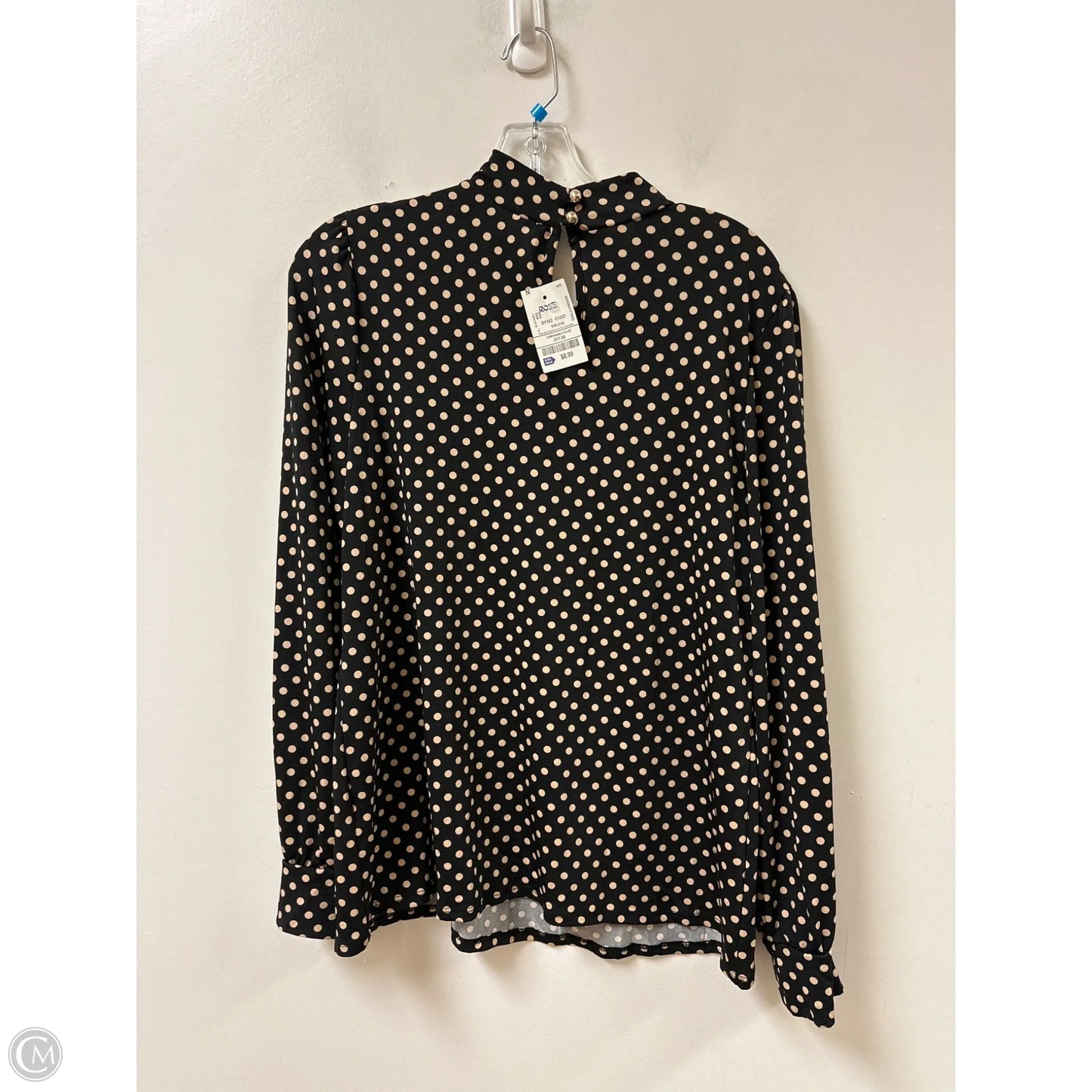 Top Long Sleeve By Perseption Concept In Polkadot Pattern, Size: Xl