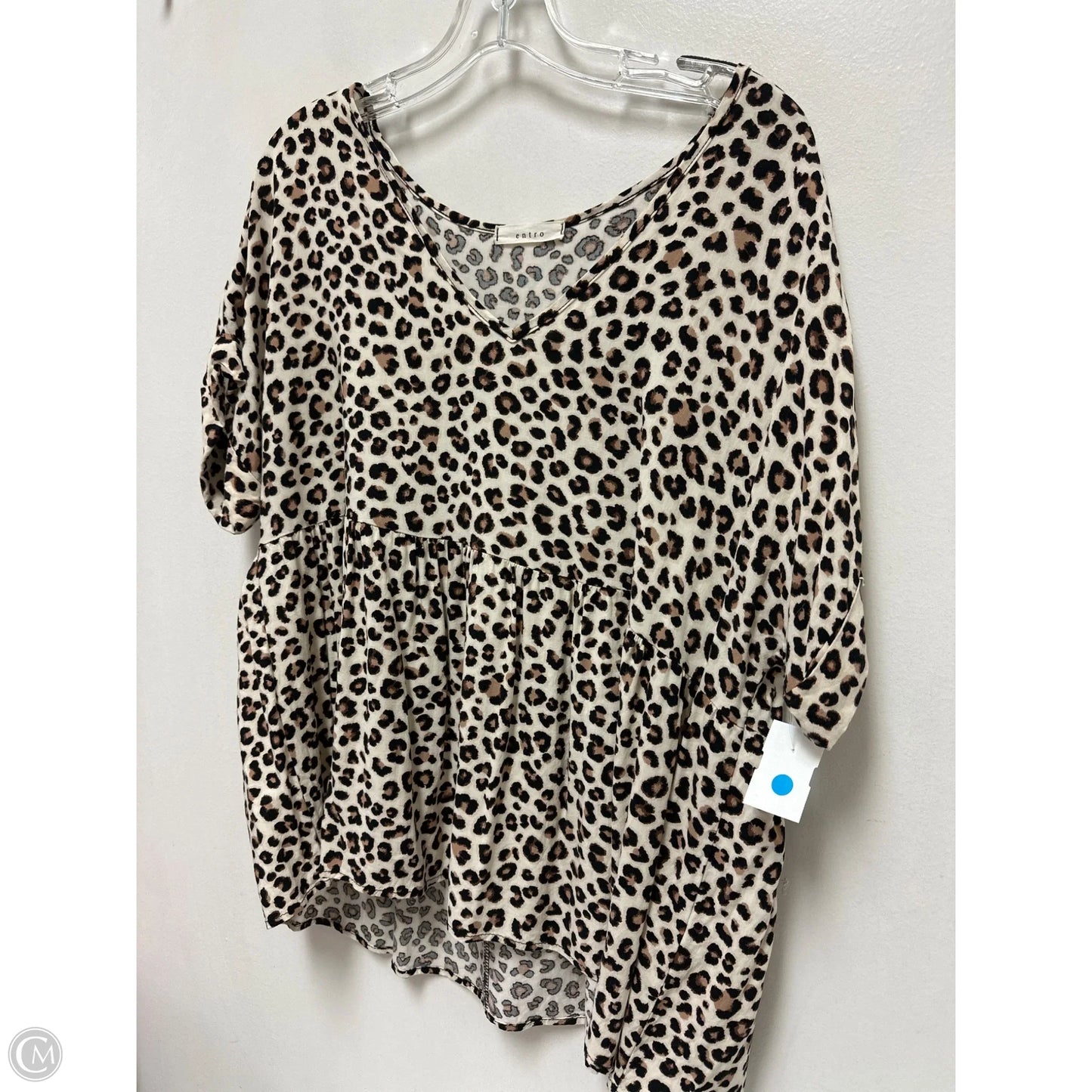 Top Short Sleeve By Entro In Animal Print, Size: L