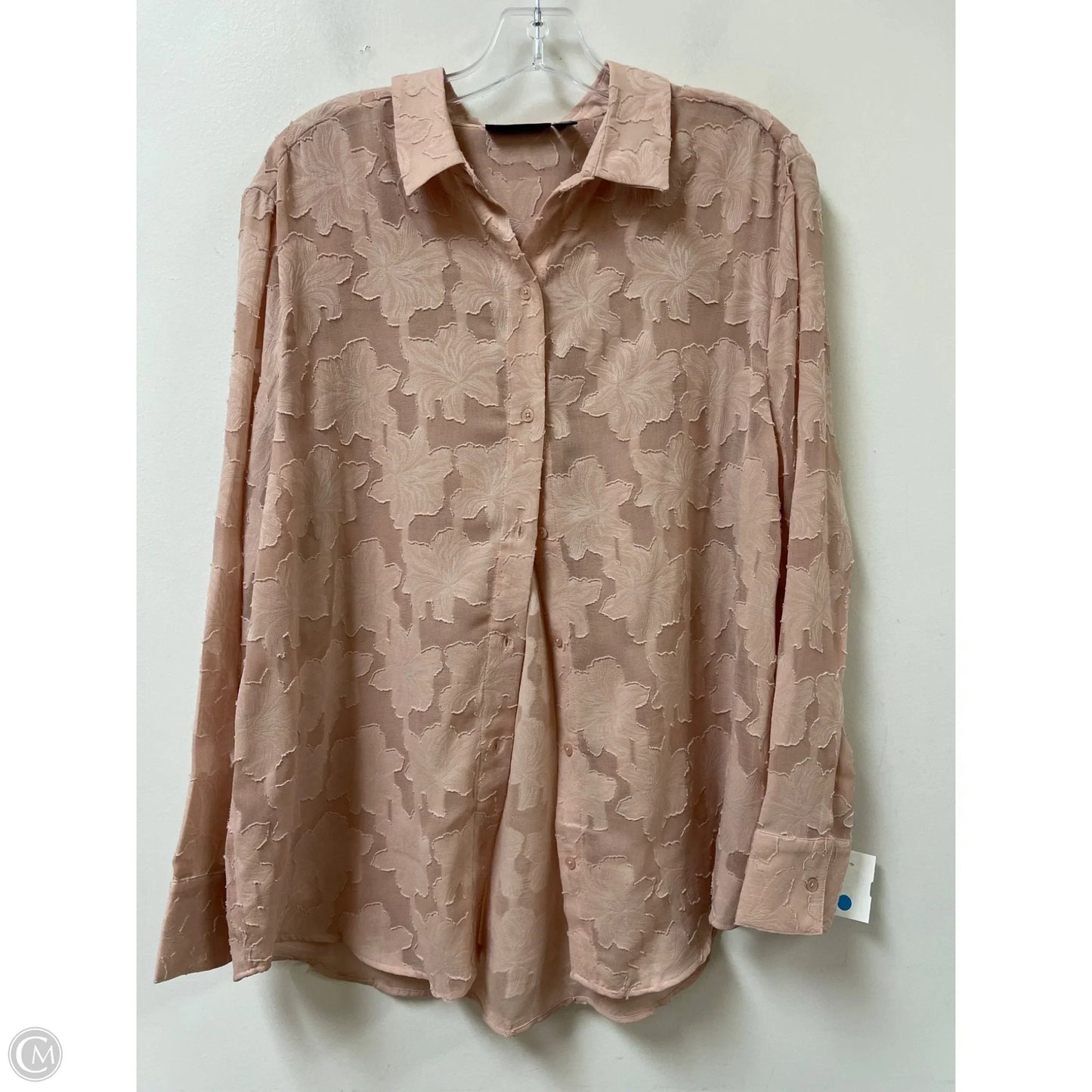 Blouse Long Sleeve By Rafaella In Pink, Size: L