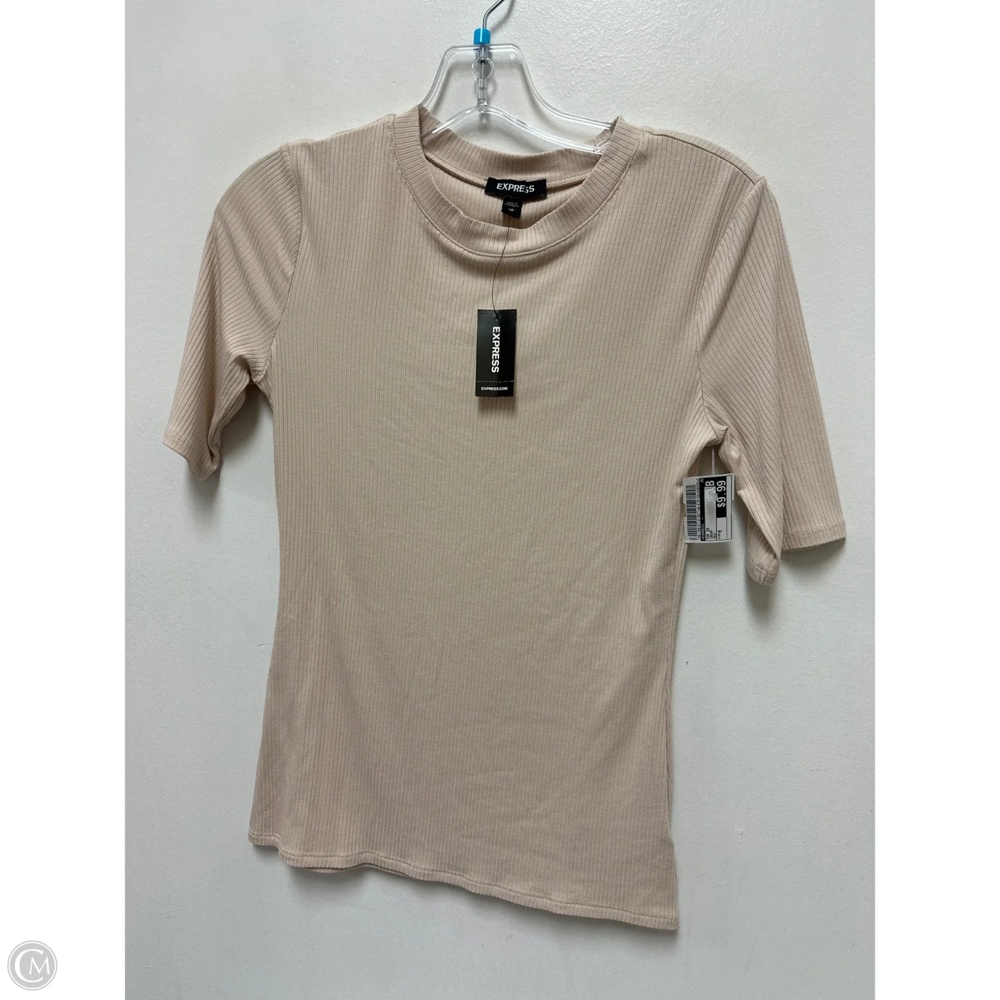 Top Short Sleeve By Express In Cream, Size: M