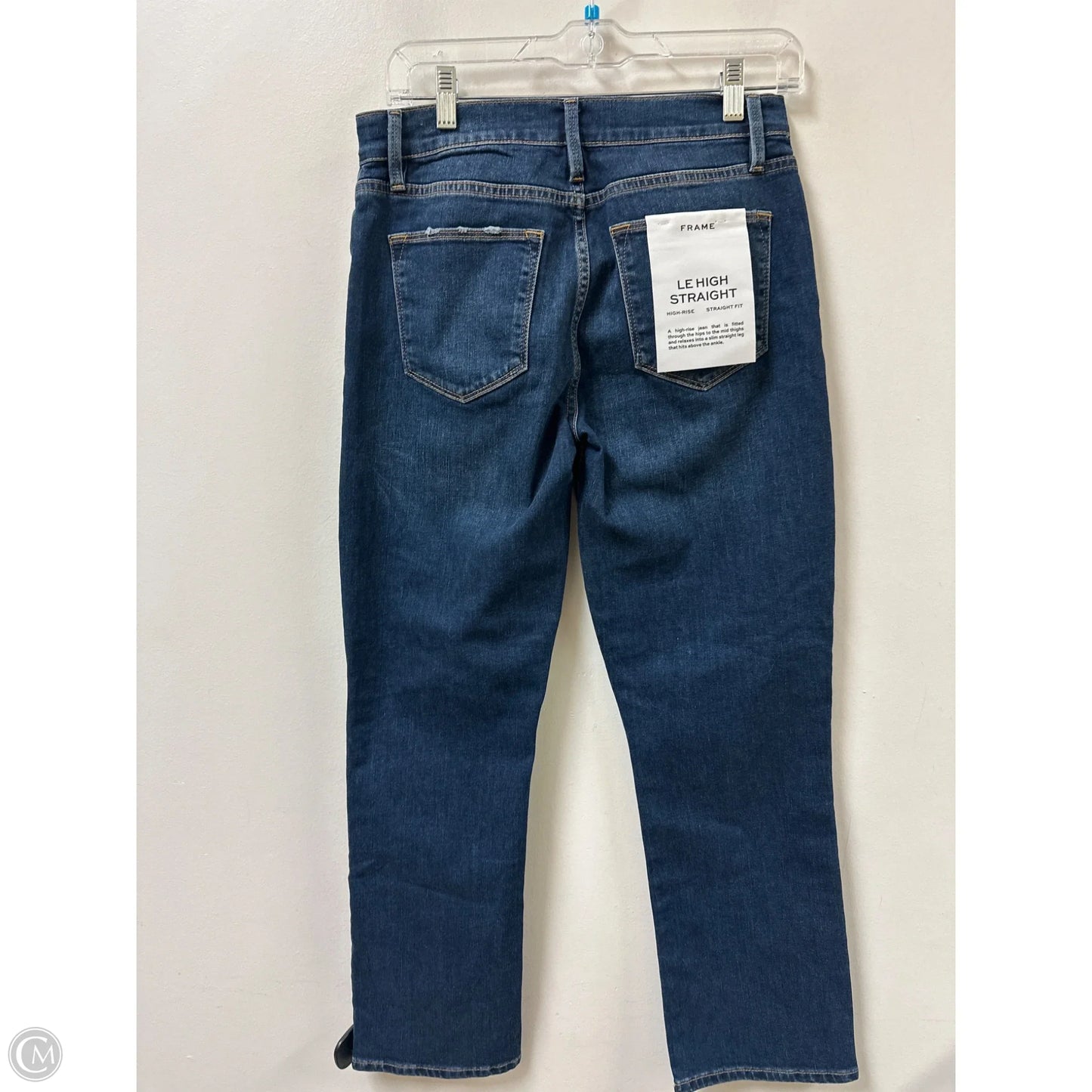 Jeans Straight By Frame In Blue Denim, Size: 4