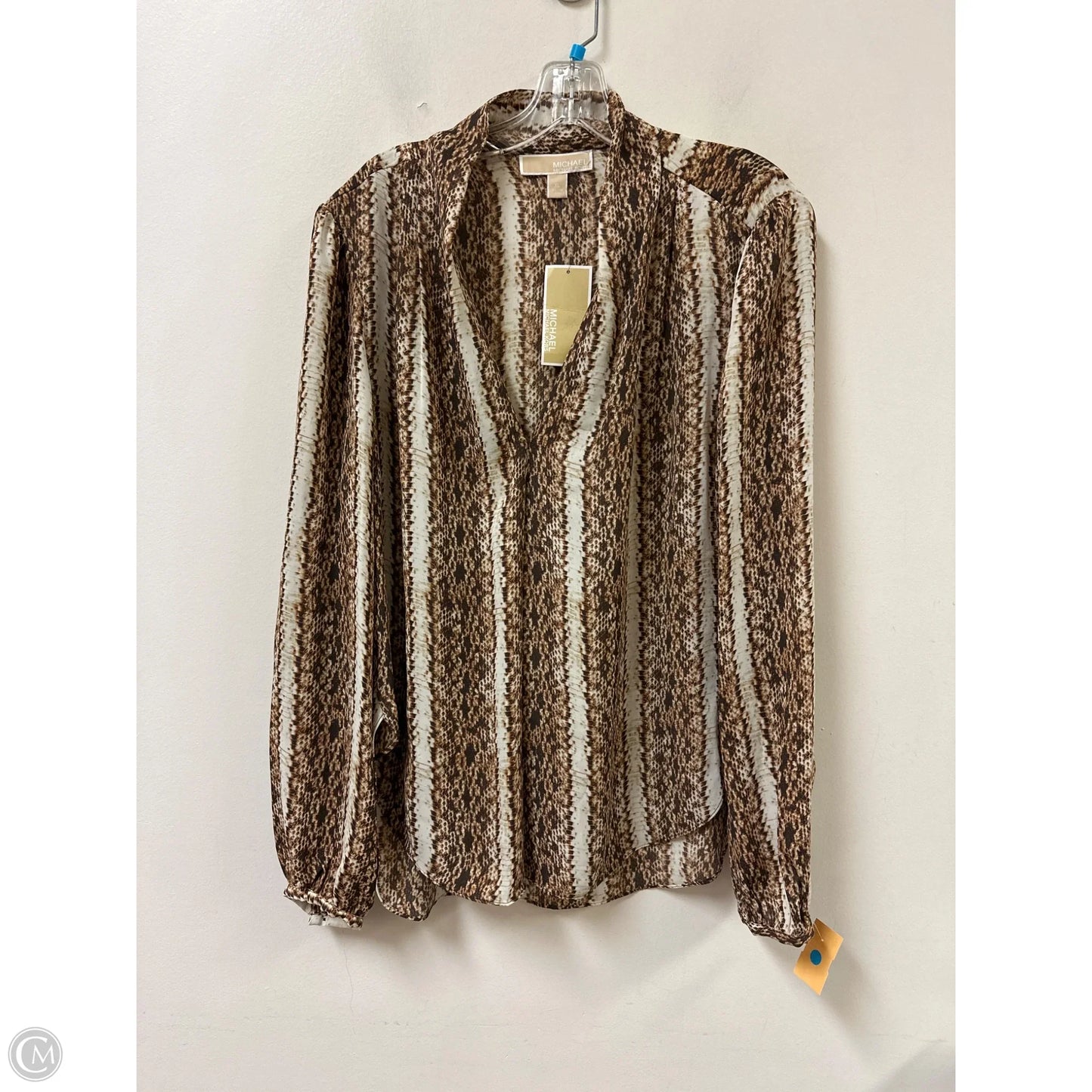 Top Long Sleeve By Michael By Michael Kors In Brown, Size: Xl