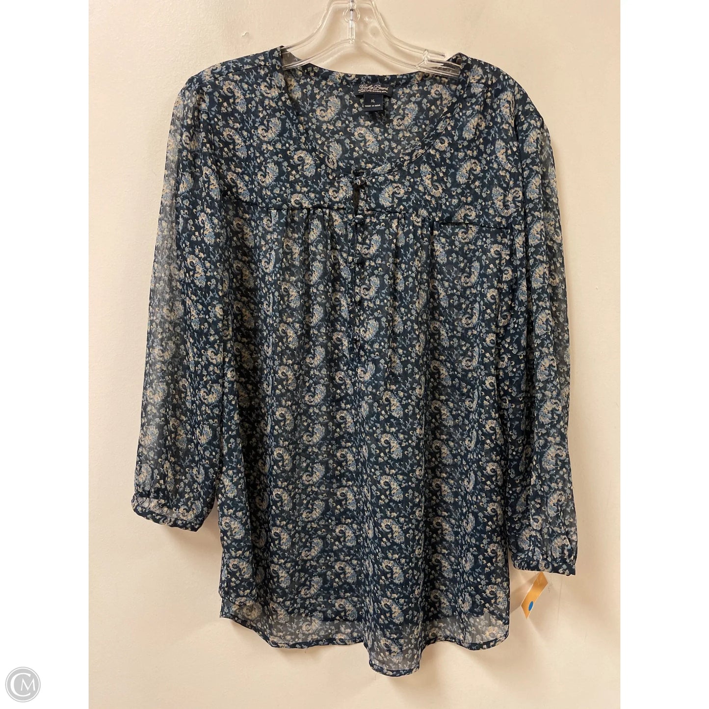 Top Long Sleeve By Lucky Brand In Navy, Size: Xl