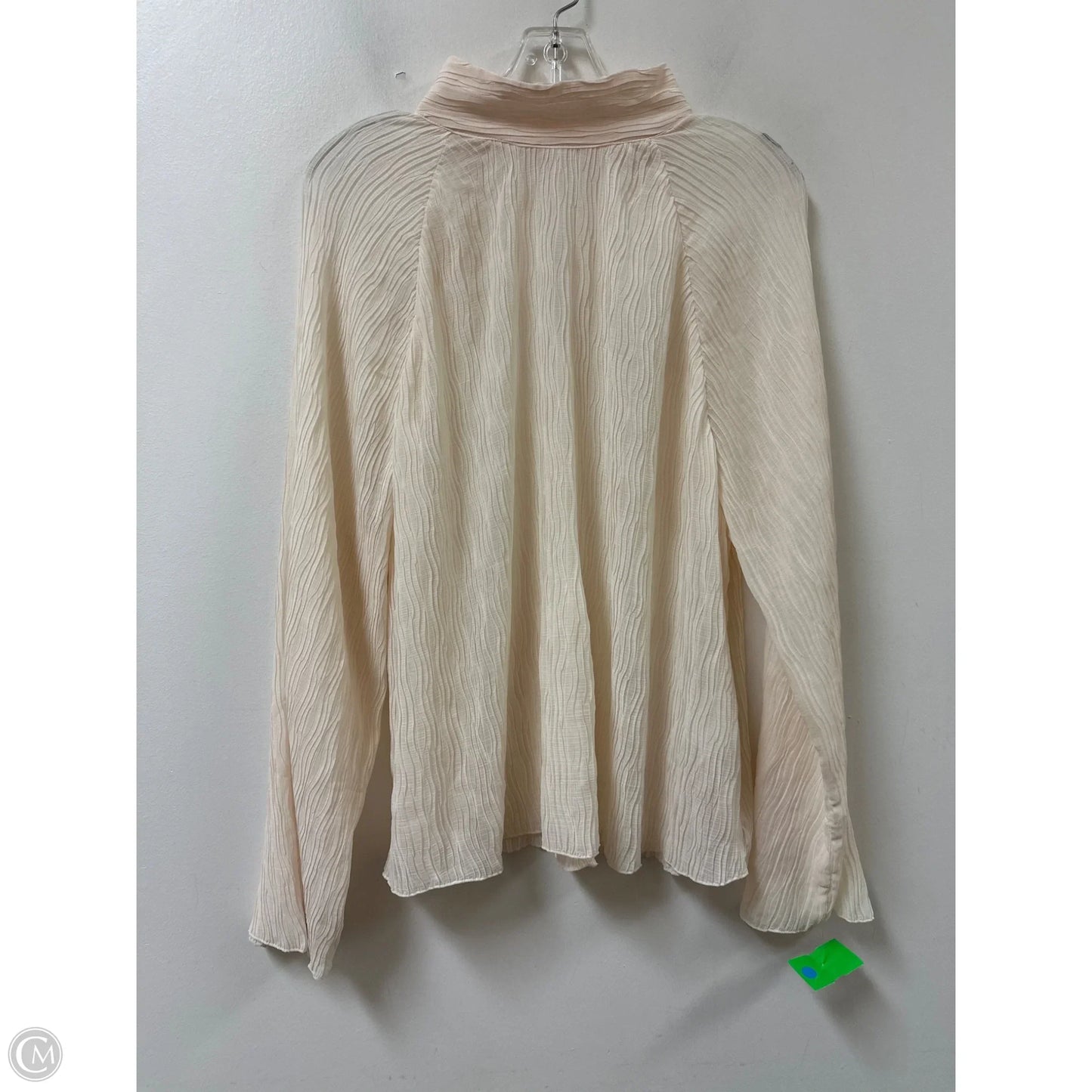 Blouse Long Sleeve By H&m In Cream, Size: S