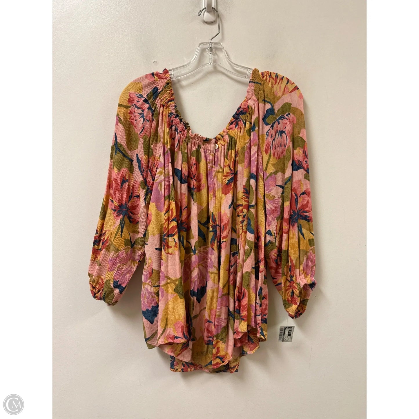 Top Long Sleeve By Terra & Sky In Floral Print, Size: 1x
