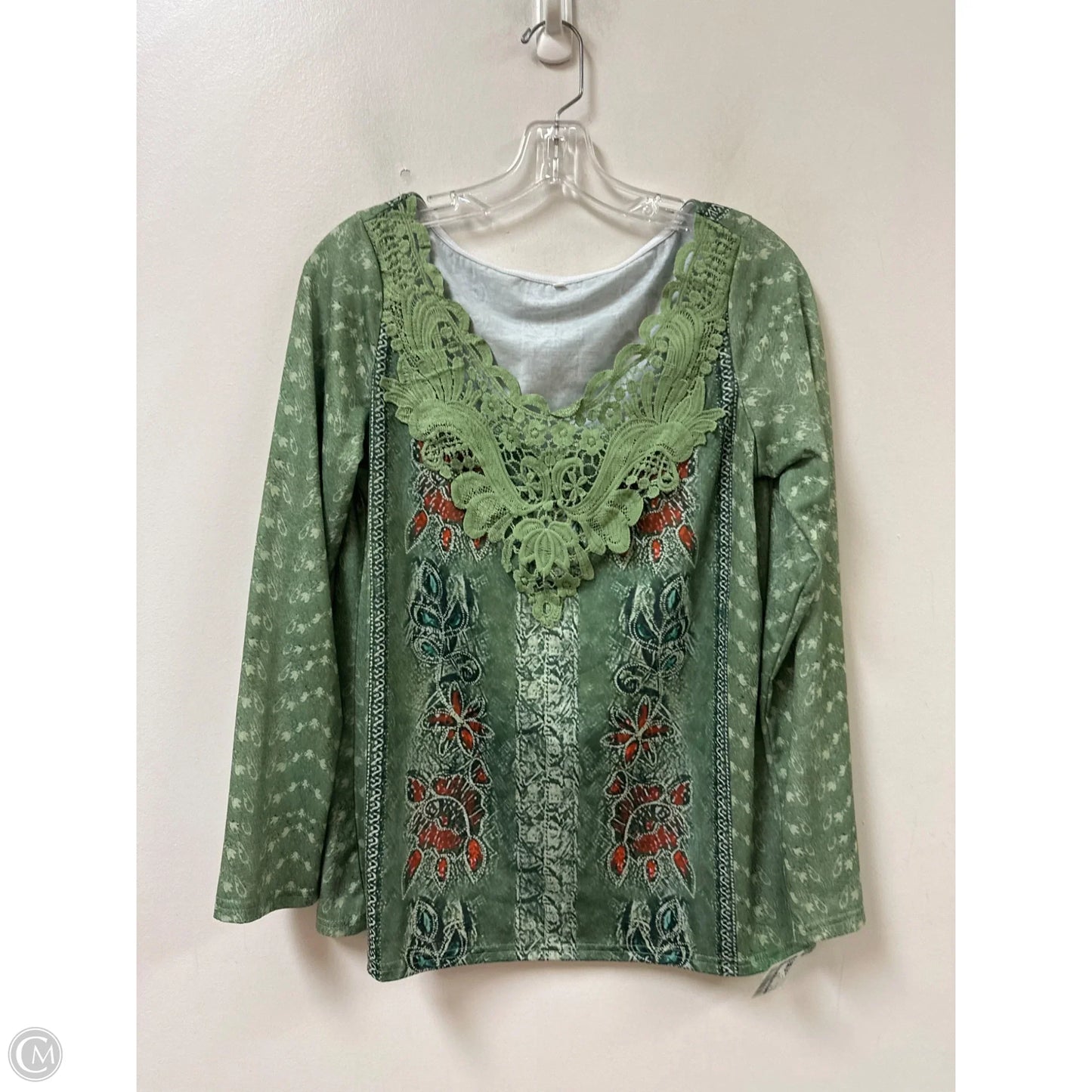 Top Long Sleeve By Clothes Mentor In Green, Size: M