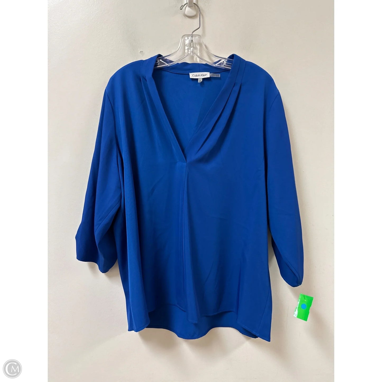 Top Long Sleeve By Calvin Klein In Blue, Size: 1x