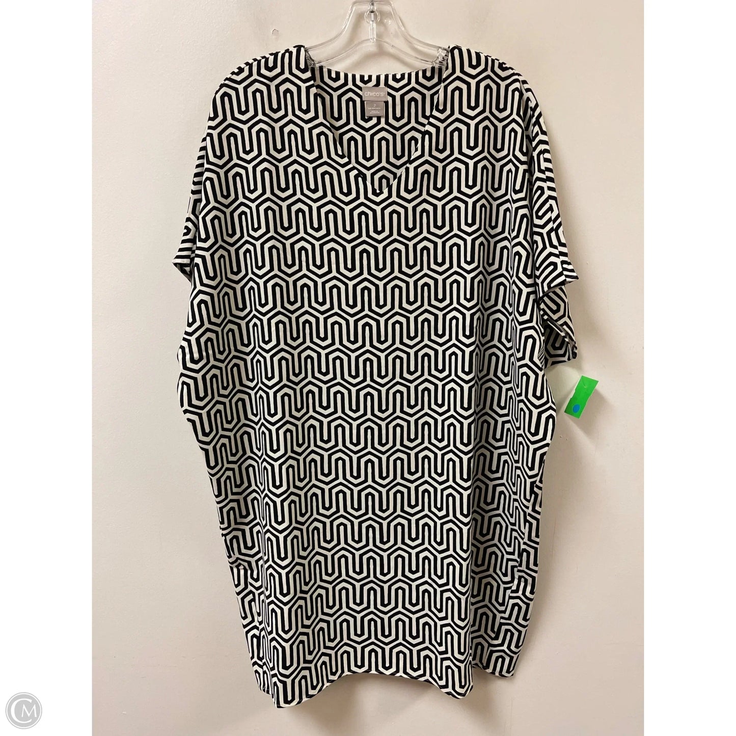 Dress Casual Midi By Chicos In Black & Cream, Size: L
