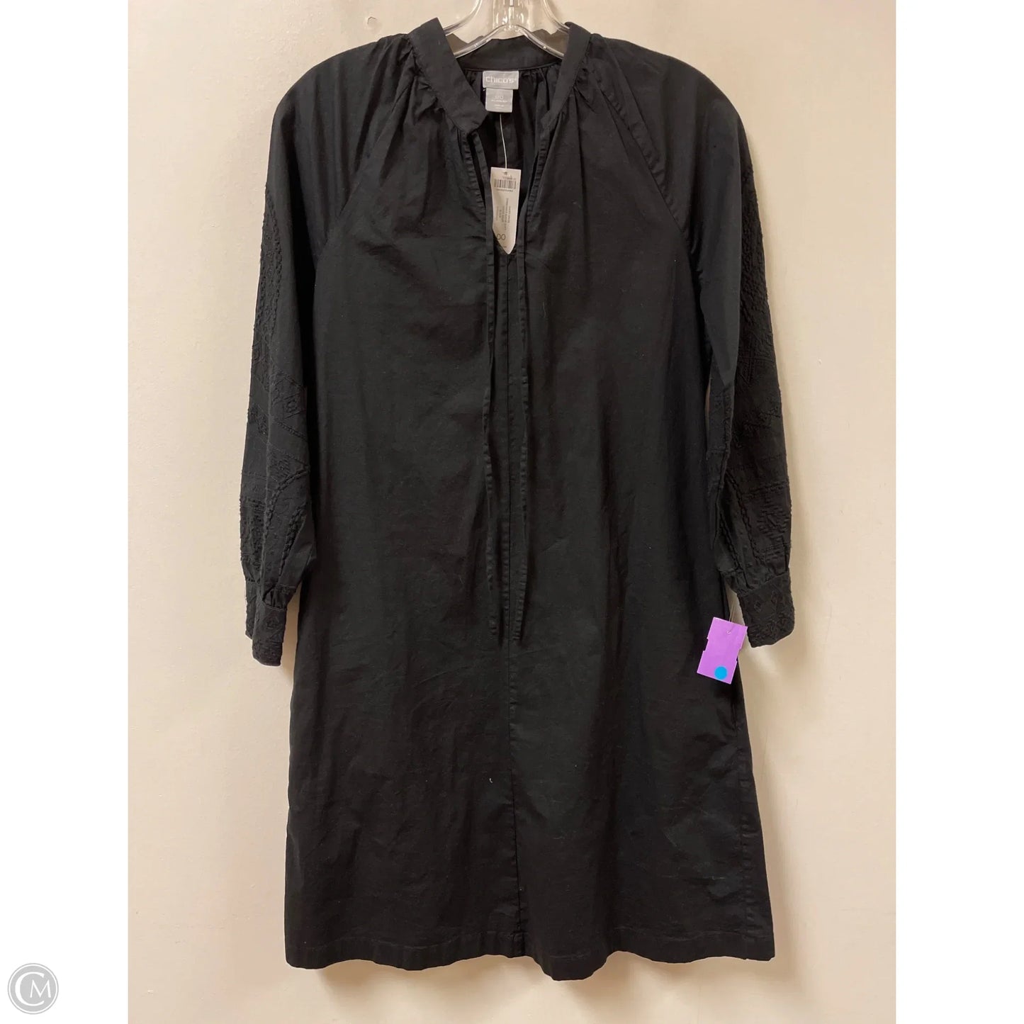 Dress Casual Midi By Chicos In Black, Size: Xs